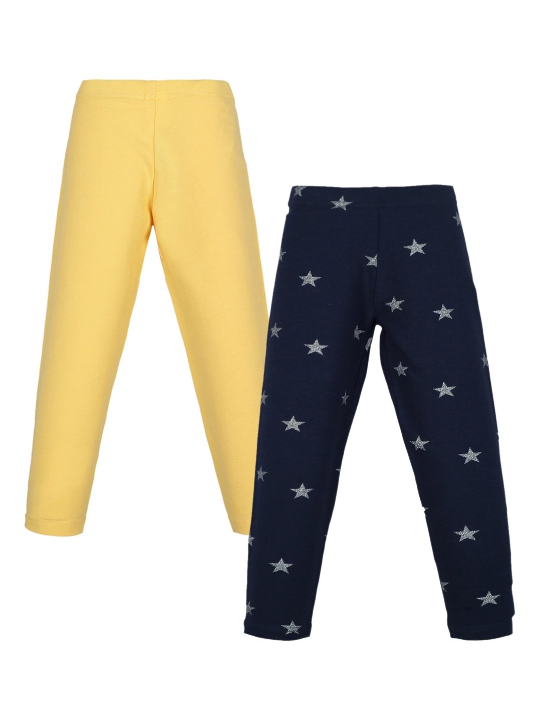 

PLUM TREE Girls Pack Of 2 Cotton Leggings, Navy blue