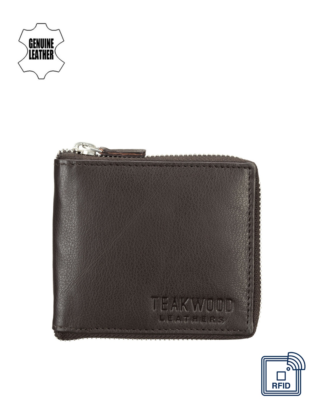 

Teakwood Leather Unisex Black Leather Wallet