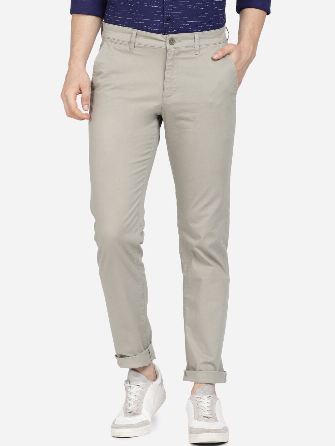 

Crocodile Men Grey Slim Fit Chinos Trousers