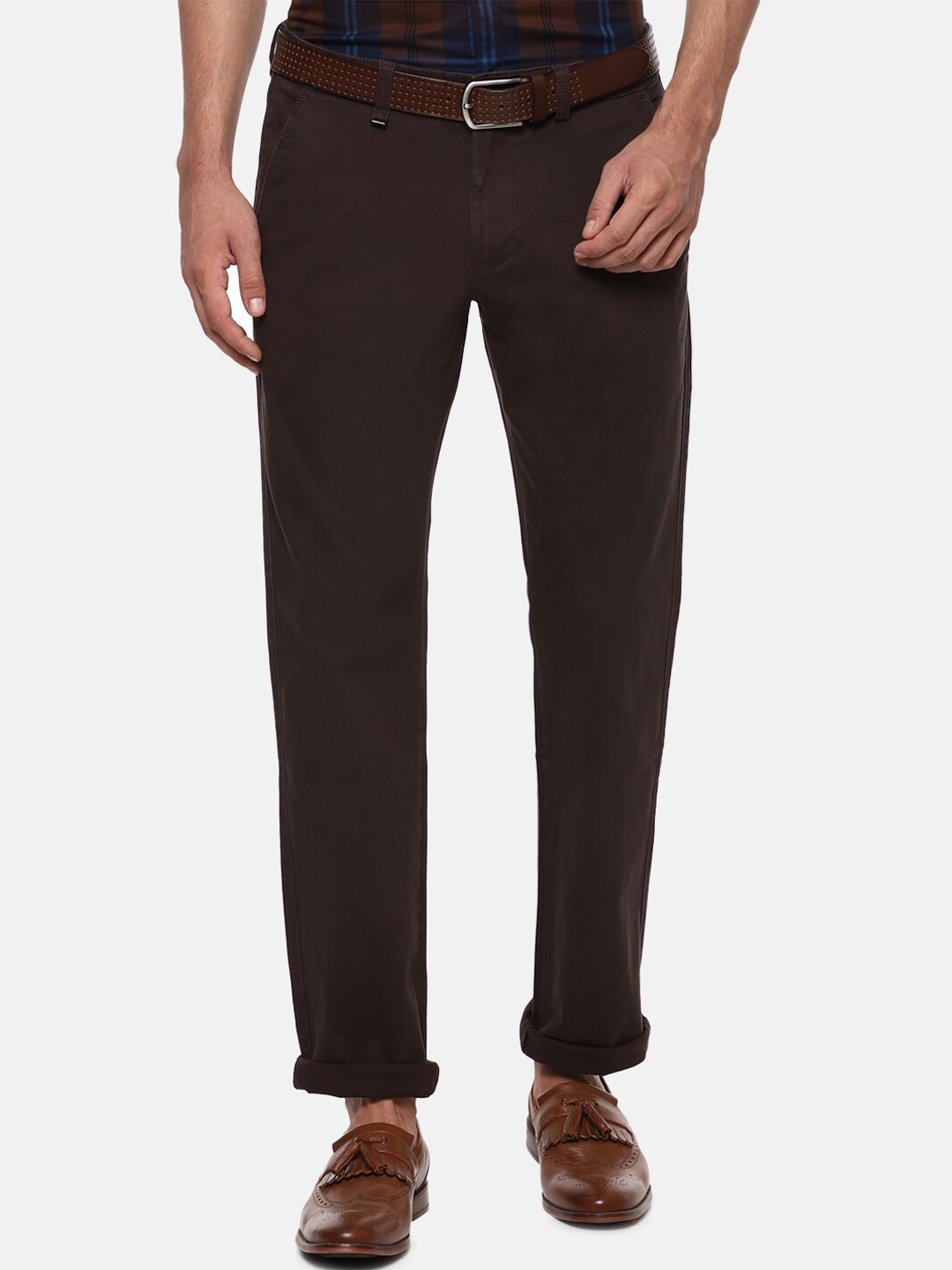 

Van Heusen Men Brown Mid-Rise Regular Fit Trousers