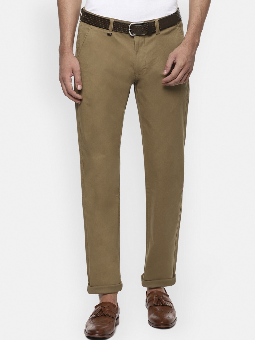 

Van Heusen Men Khaki Mid-Rise Regular Fit Trousers