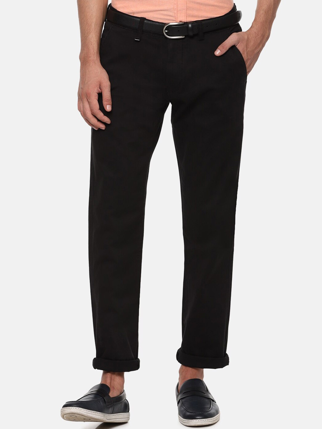 

Van Heusen Men Black Mid-Rise Regular Fit Trousers