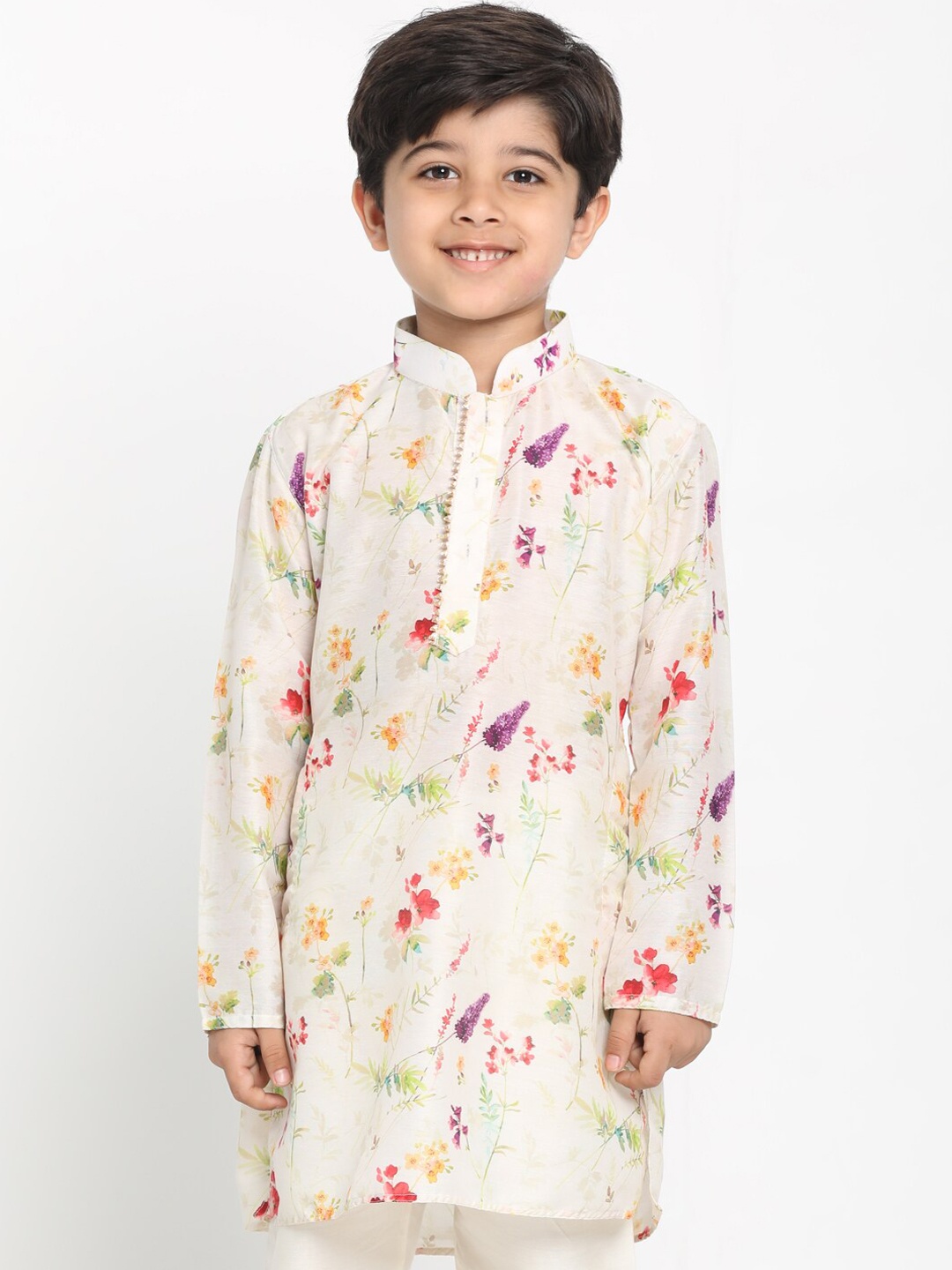 VASTRAMAY Boys Multicoloured Floral Printed Kurta, Multi