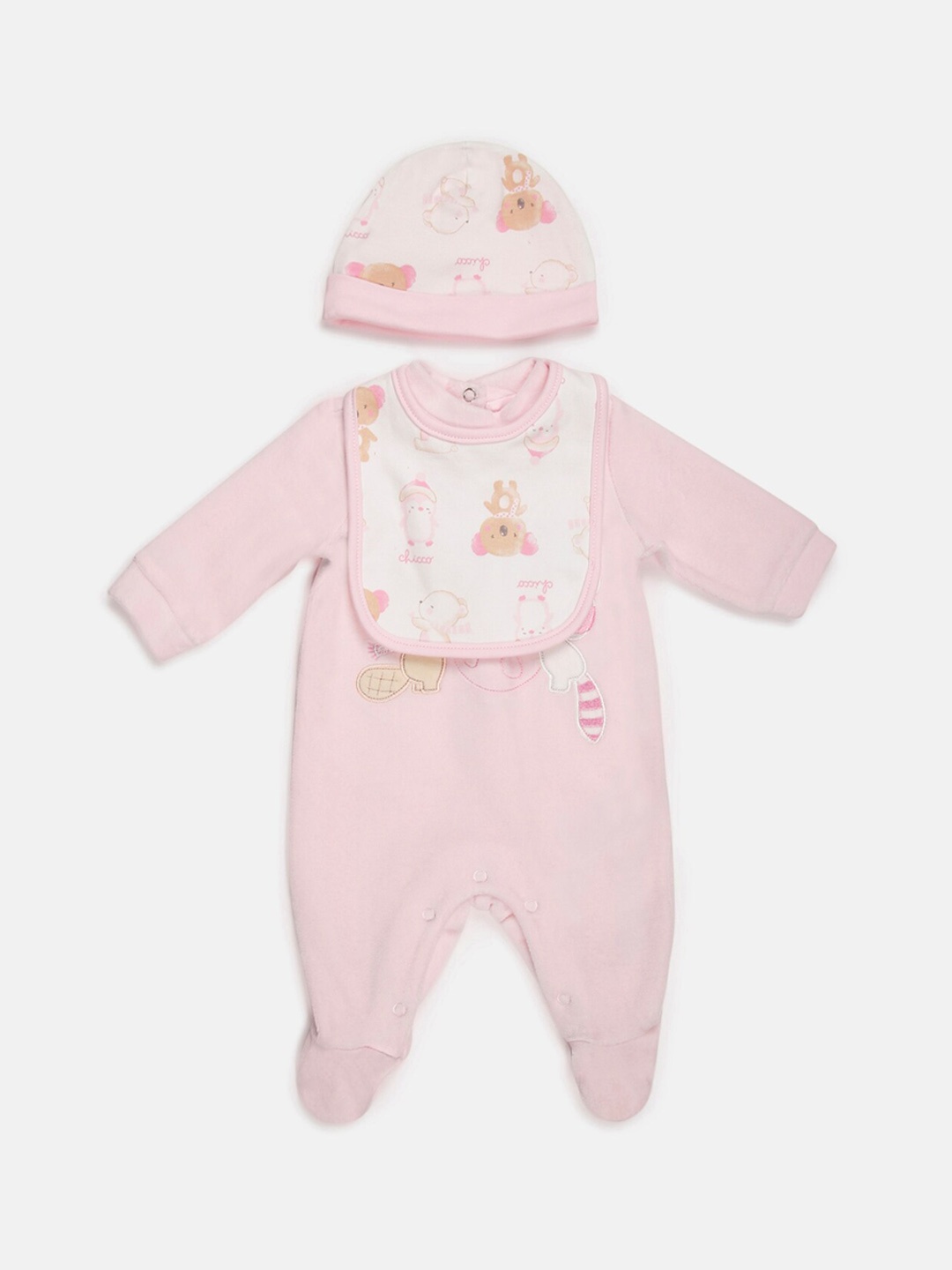 

Chicco Infants Pink Printed Better Cotton Sustainable Apparel Gift Set