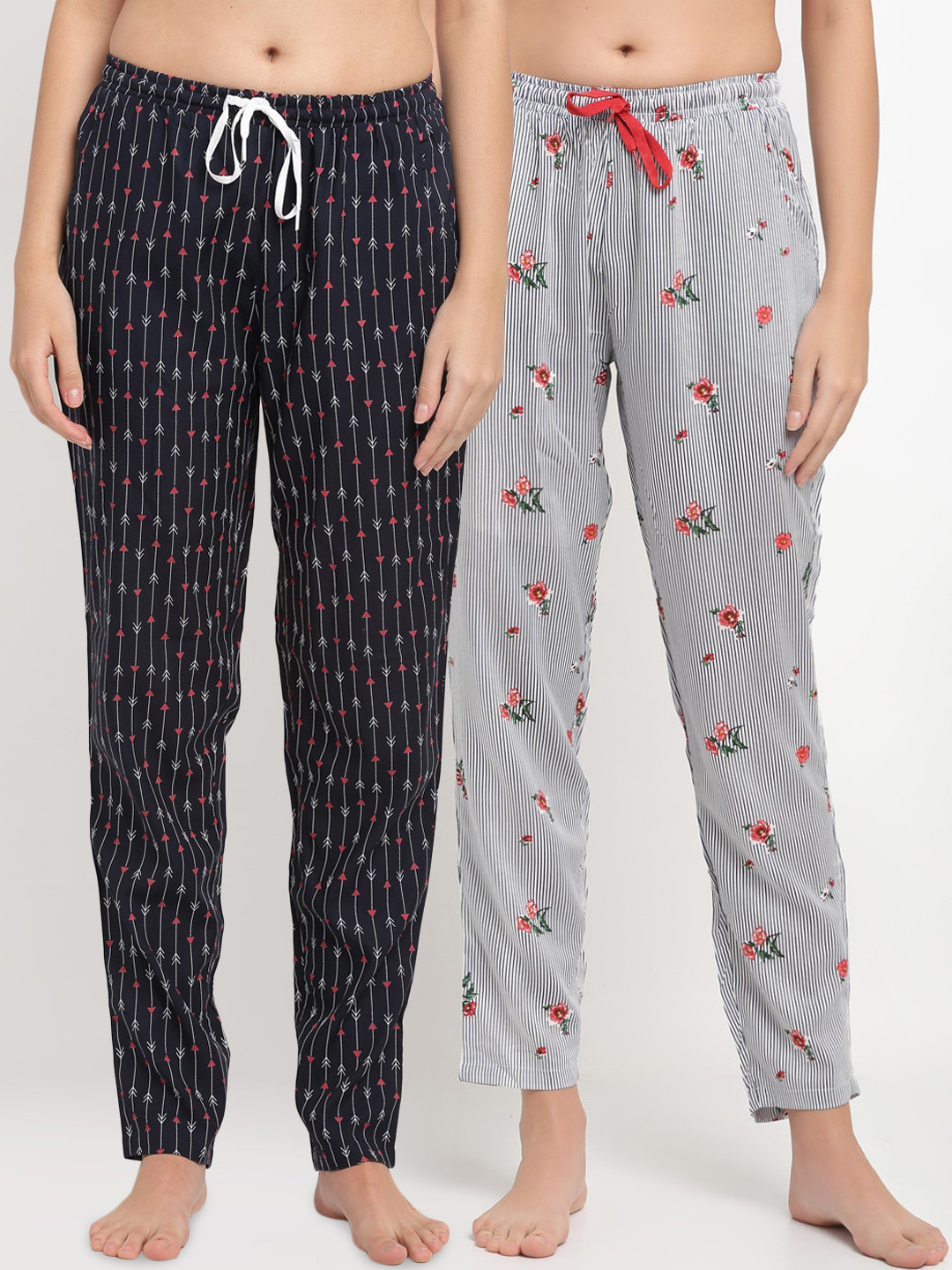 

Boston Club Women Navy Blue & White Pack of 2 lounge Pants