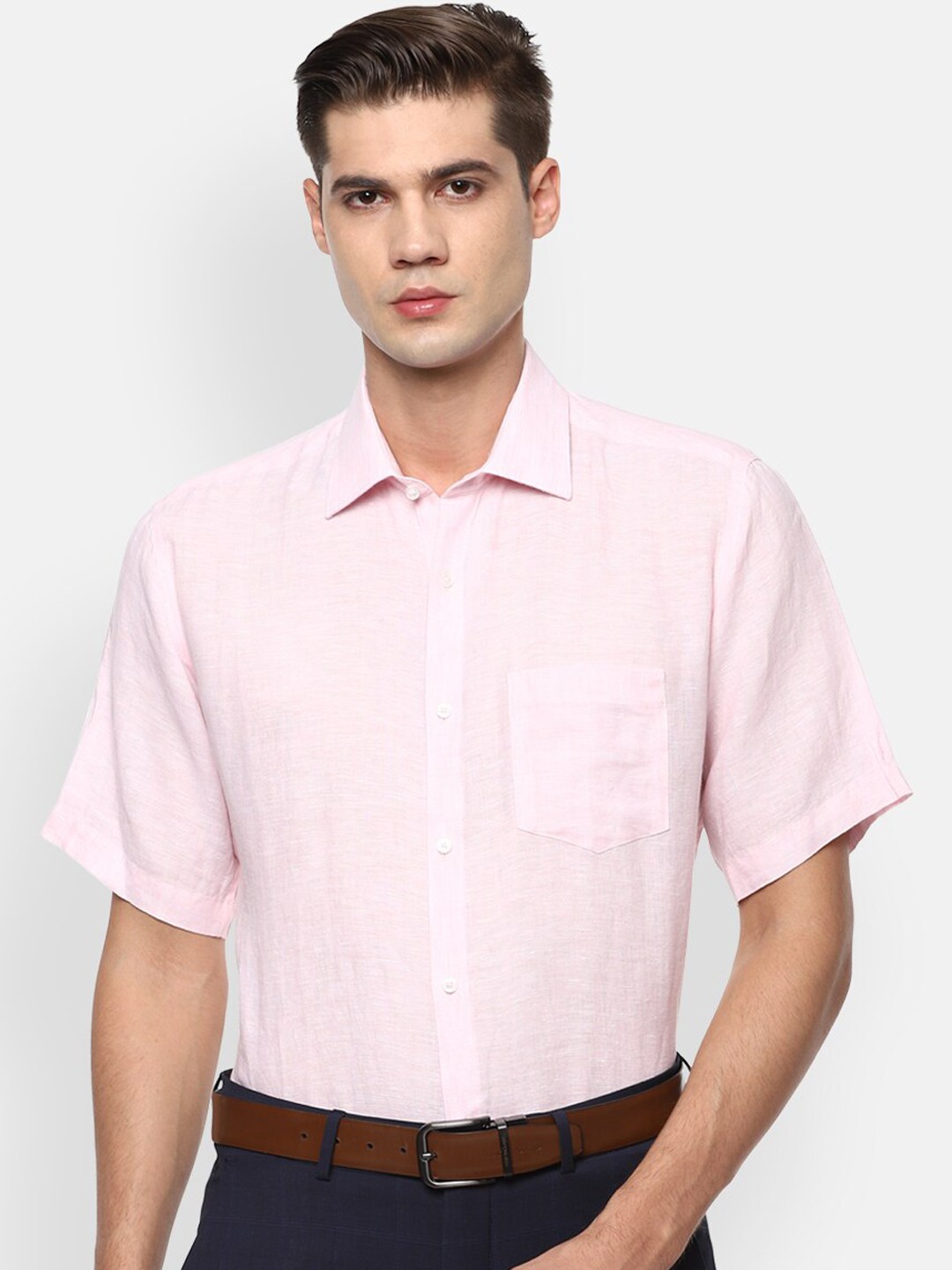 

Van Heusen Men Pink Opaque Formal Shirt