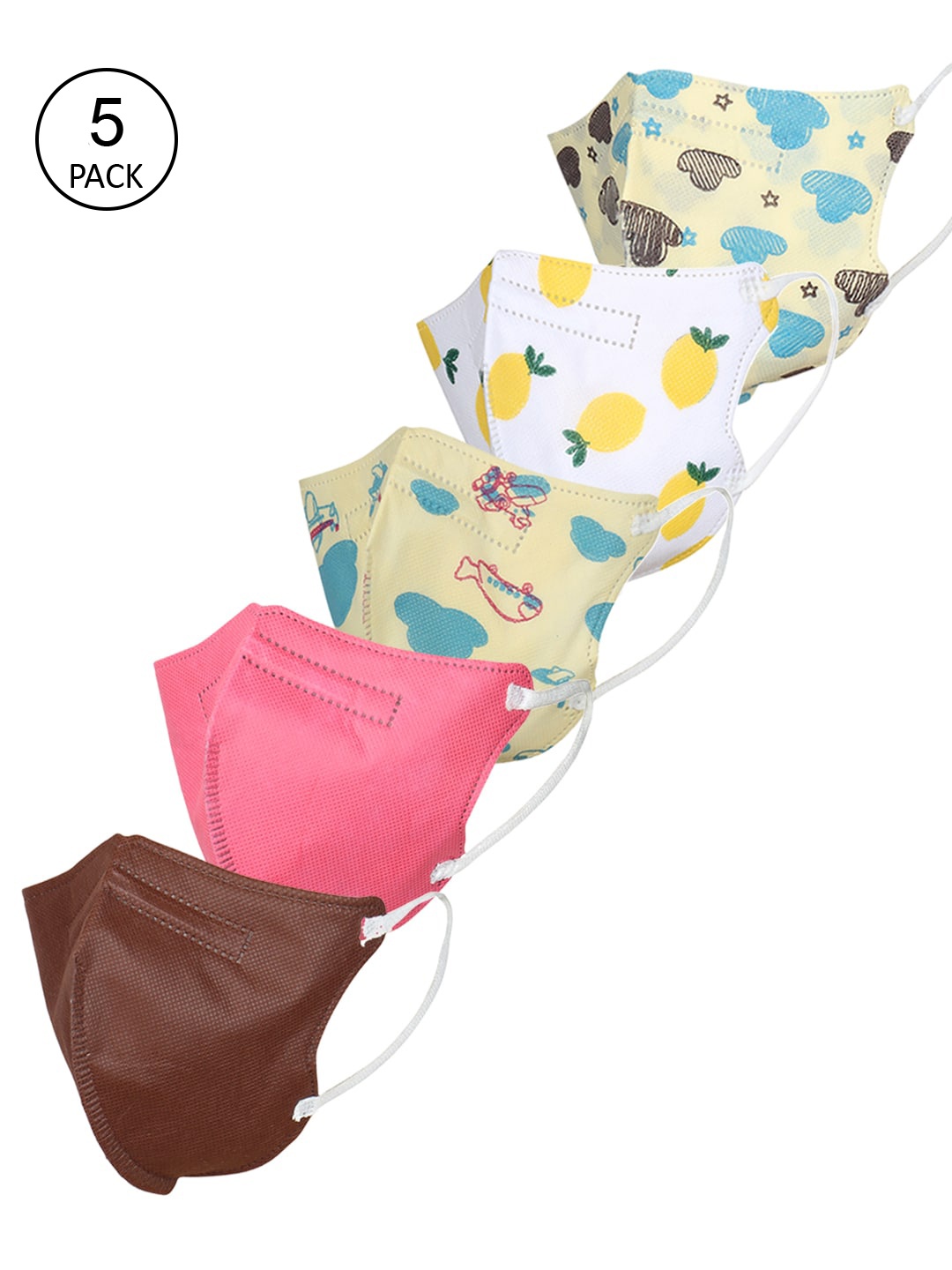 

FROGGY Kids Pack Of 5 Assorted 5-Ply Disposable Anti-Pollution N95 Masks