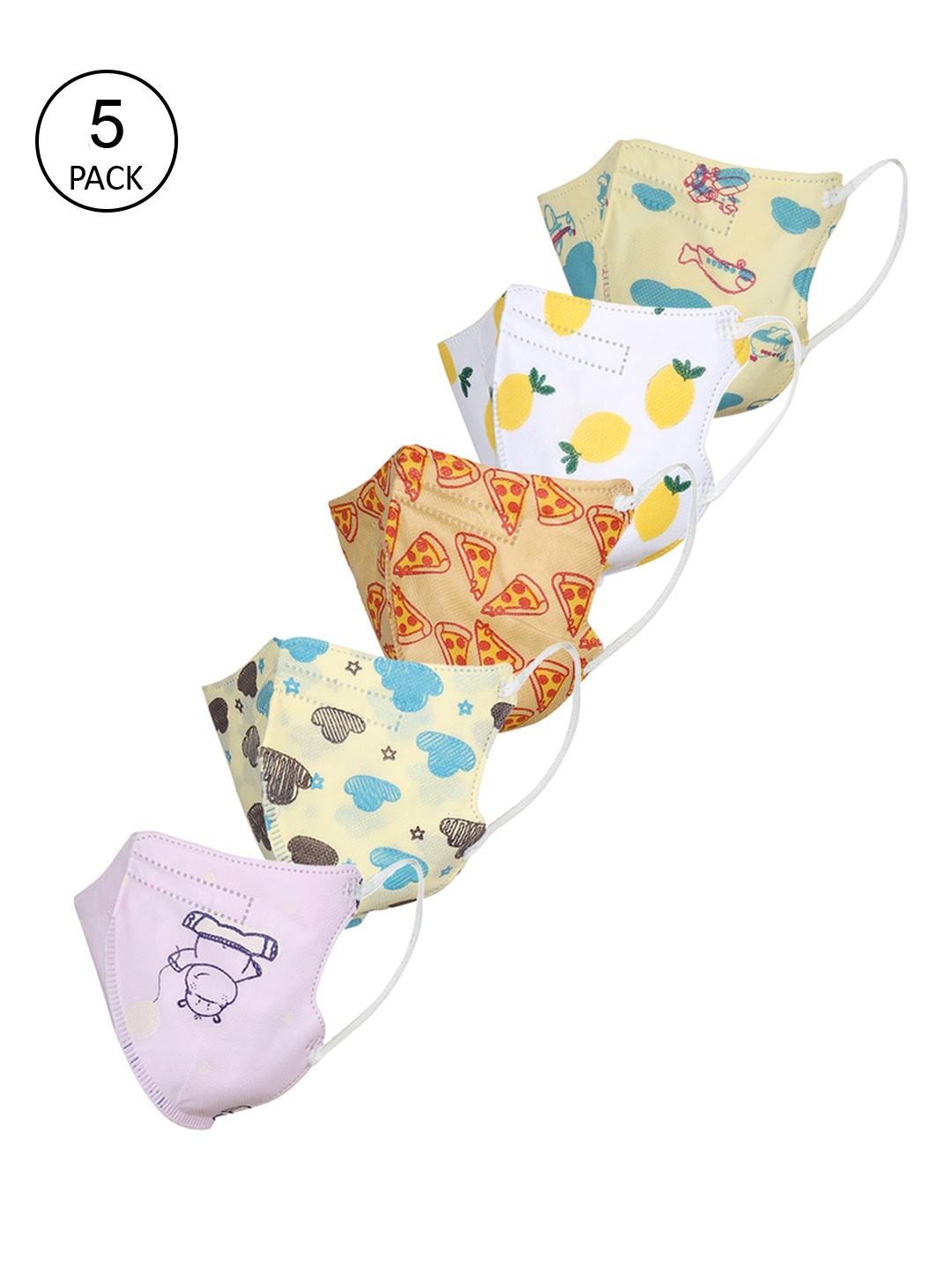 

FROGGY Kids Pack Of 5 Assorted 5-Ply Disposable Anti-Pollution N95 Masks