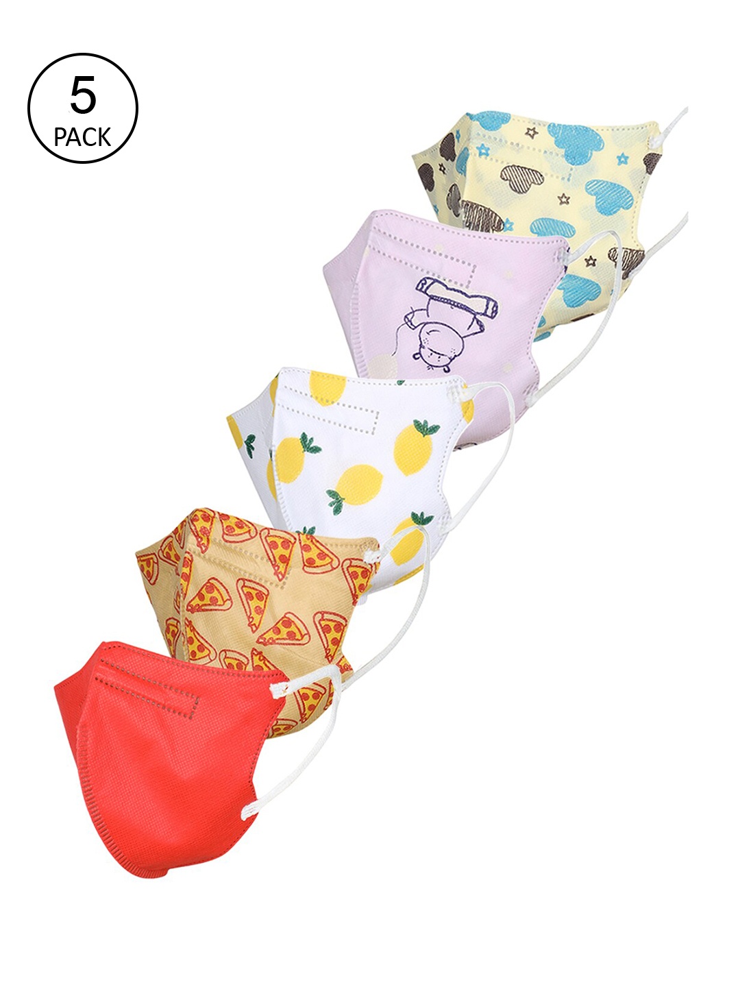 

FROGGY Kids Pack Of 5 Assorted 5-Ply Disposable Anti-Pollution N95 Masks