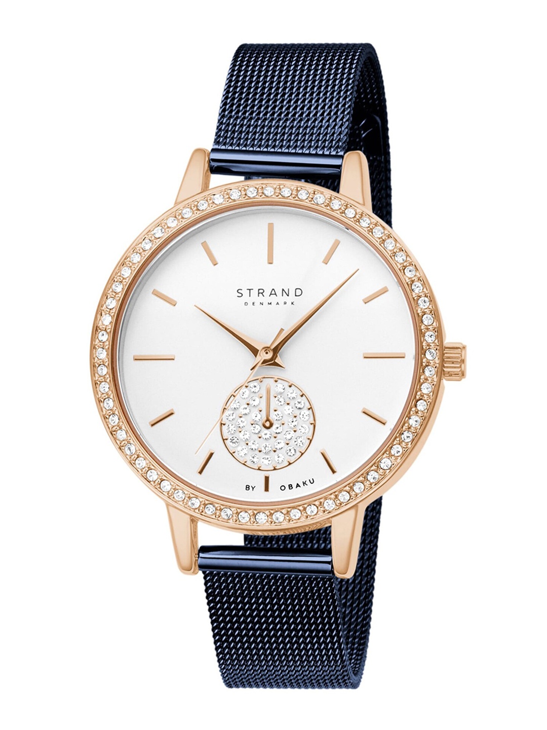 

STRAND BY OBAKU Women White Brass Dial & Blue Straps Analogue Watch S705LXVIML