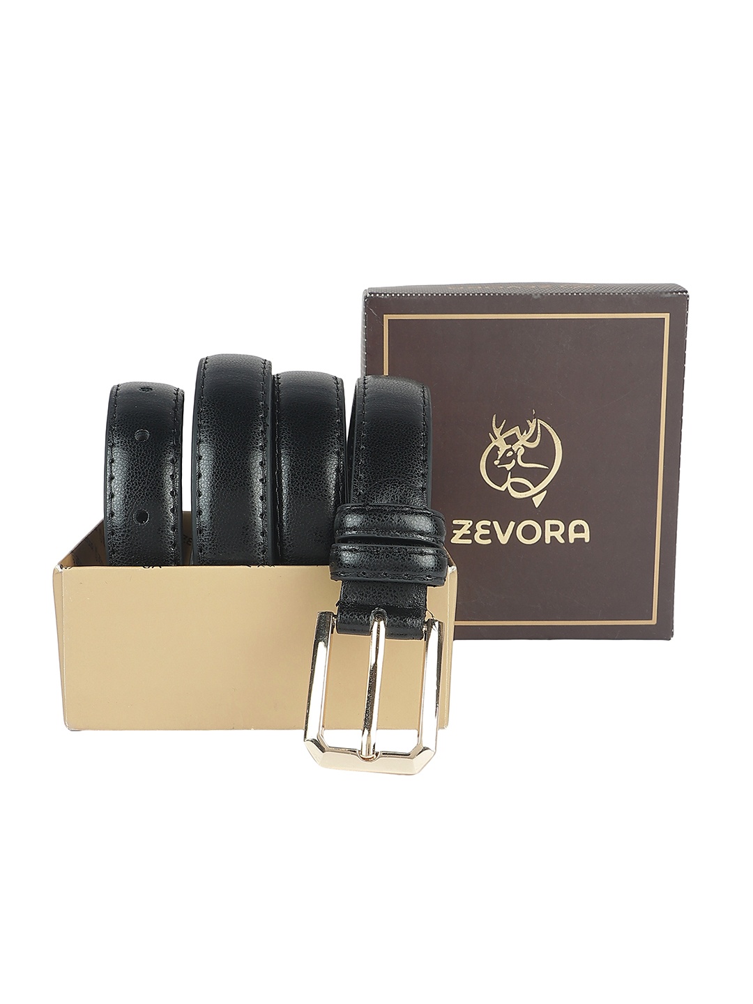 

ZEVORA Women Black PU Formal Belt