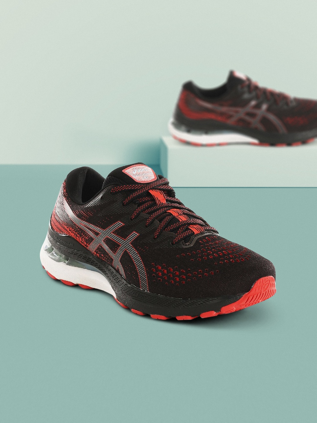

ASICS Men Black & Orange Running Non-Marking Shoes GEL-KAYANO 28