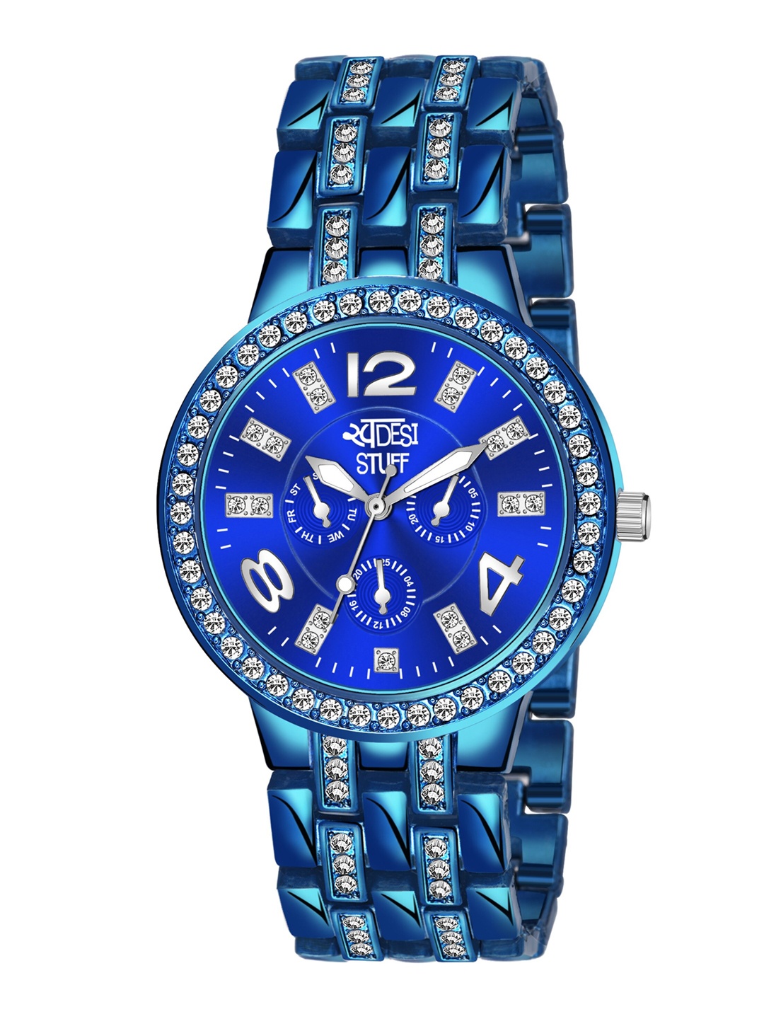 

SWADESI STUFF Women Blue Embellished Dial & Blue Analogue Watch SDS 140