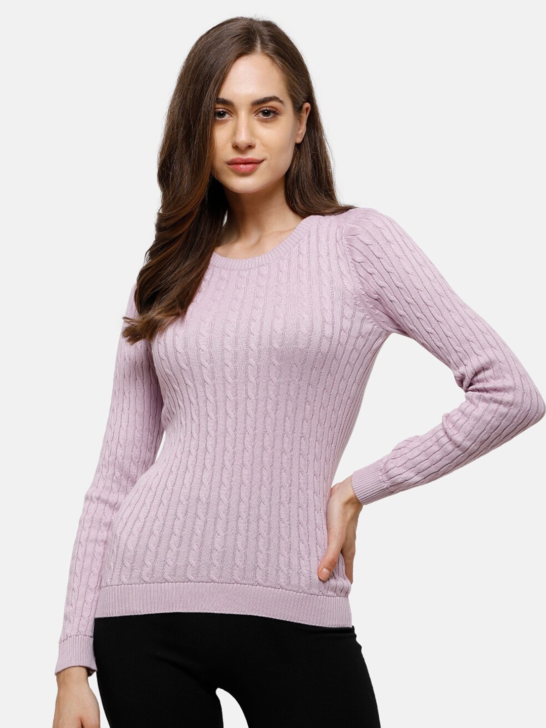 

98 Degree North Women Purple Turtle Neck Pullover