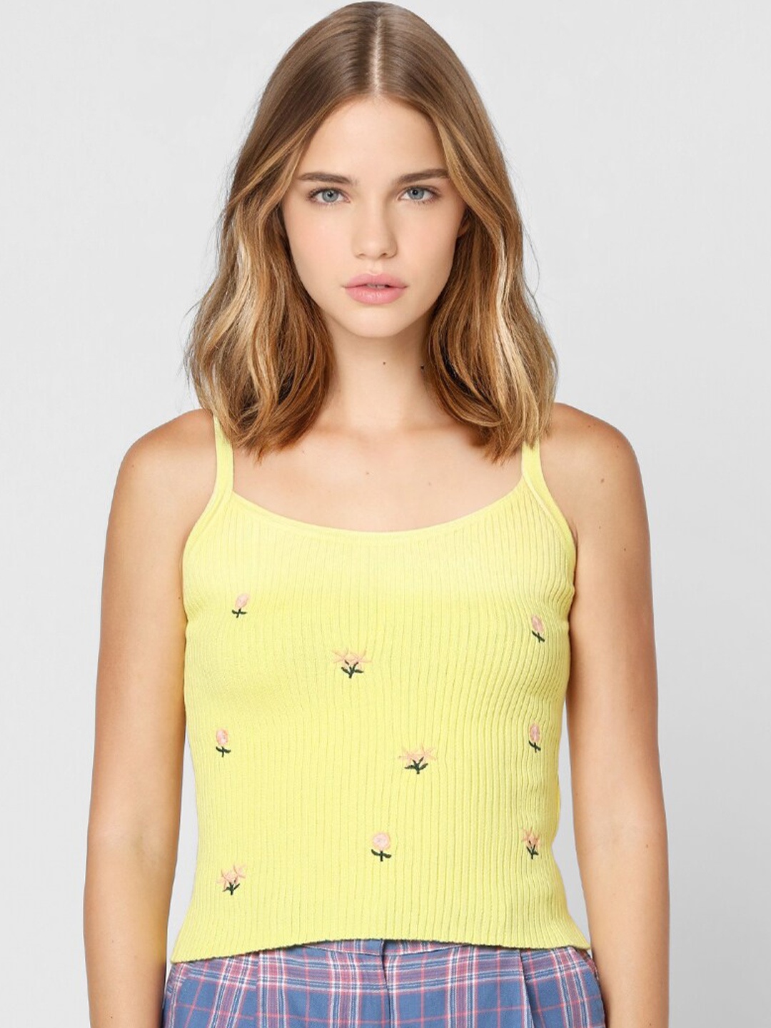 

ONLY Yellow Fitted Top