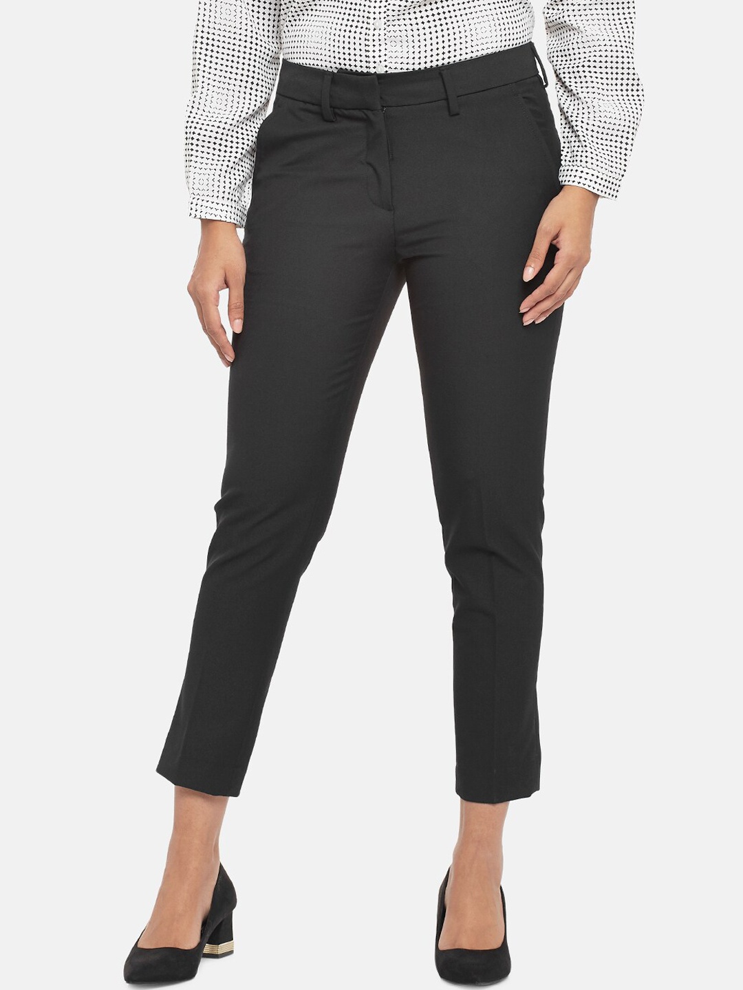 

Annabelle by Pantaloons Women Black Slim Fit Formal Trousers
