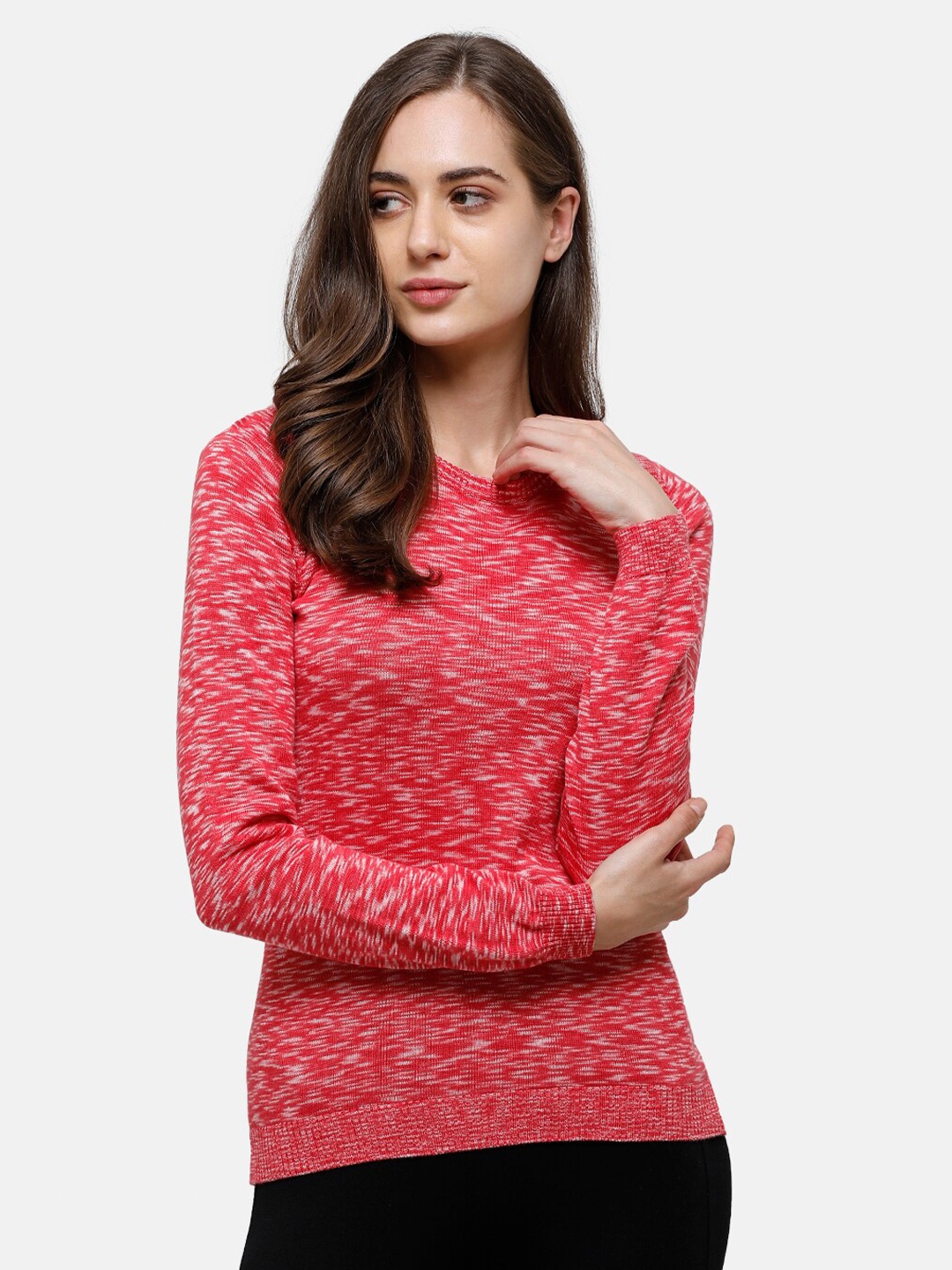 

98 Degree North Women Red & Beige Pullover