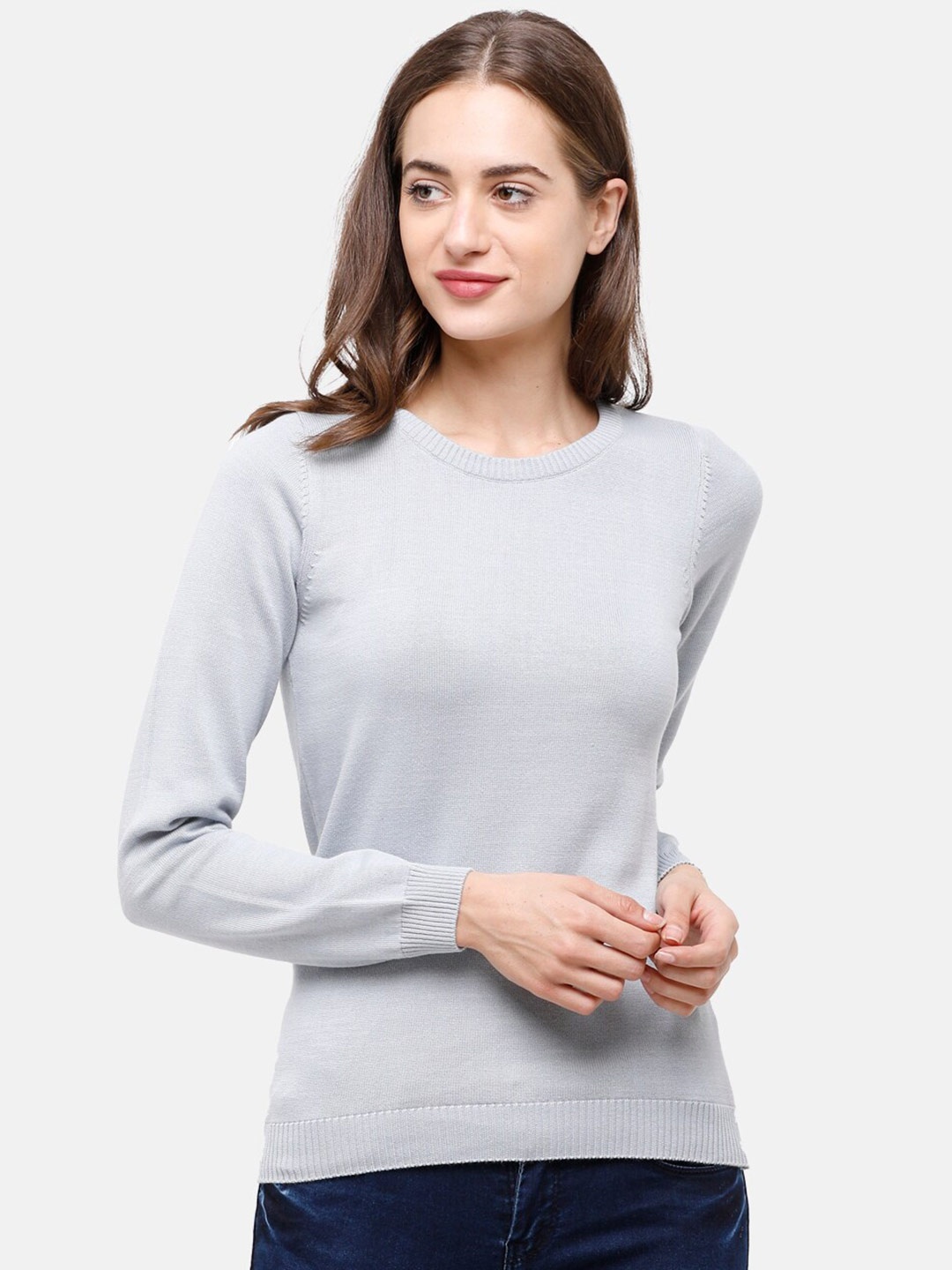 

98 Degree North Women Grey Pullover