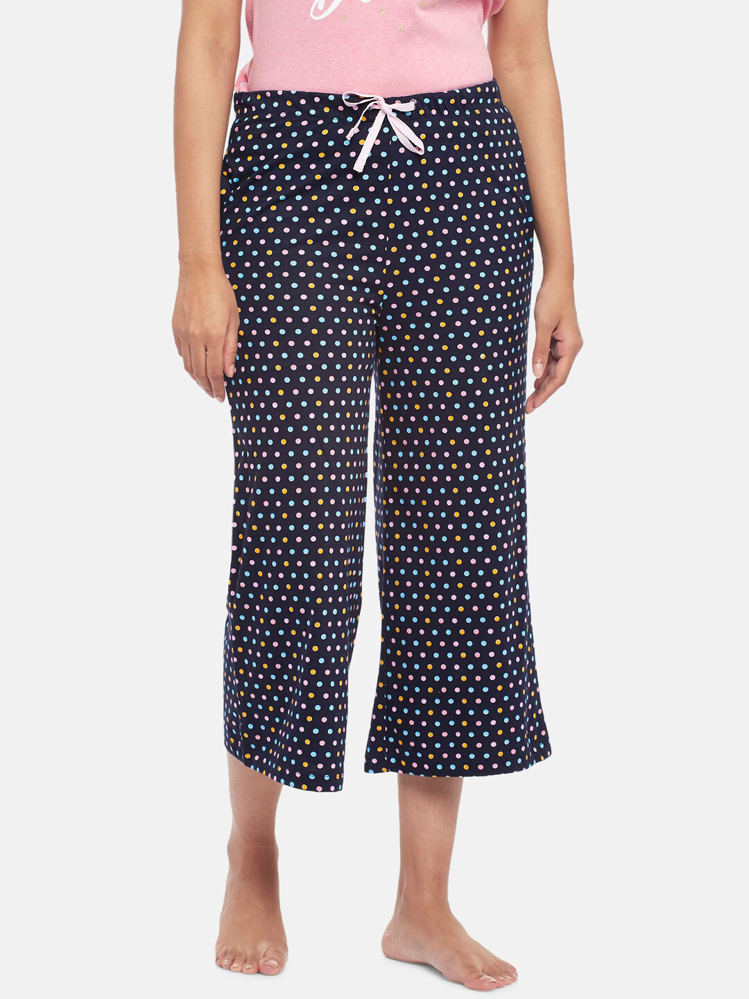 

Dreamz by Pantaloons Women Navy Blue & Blue Printed Capris