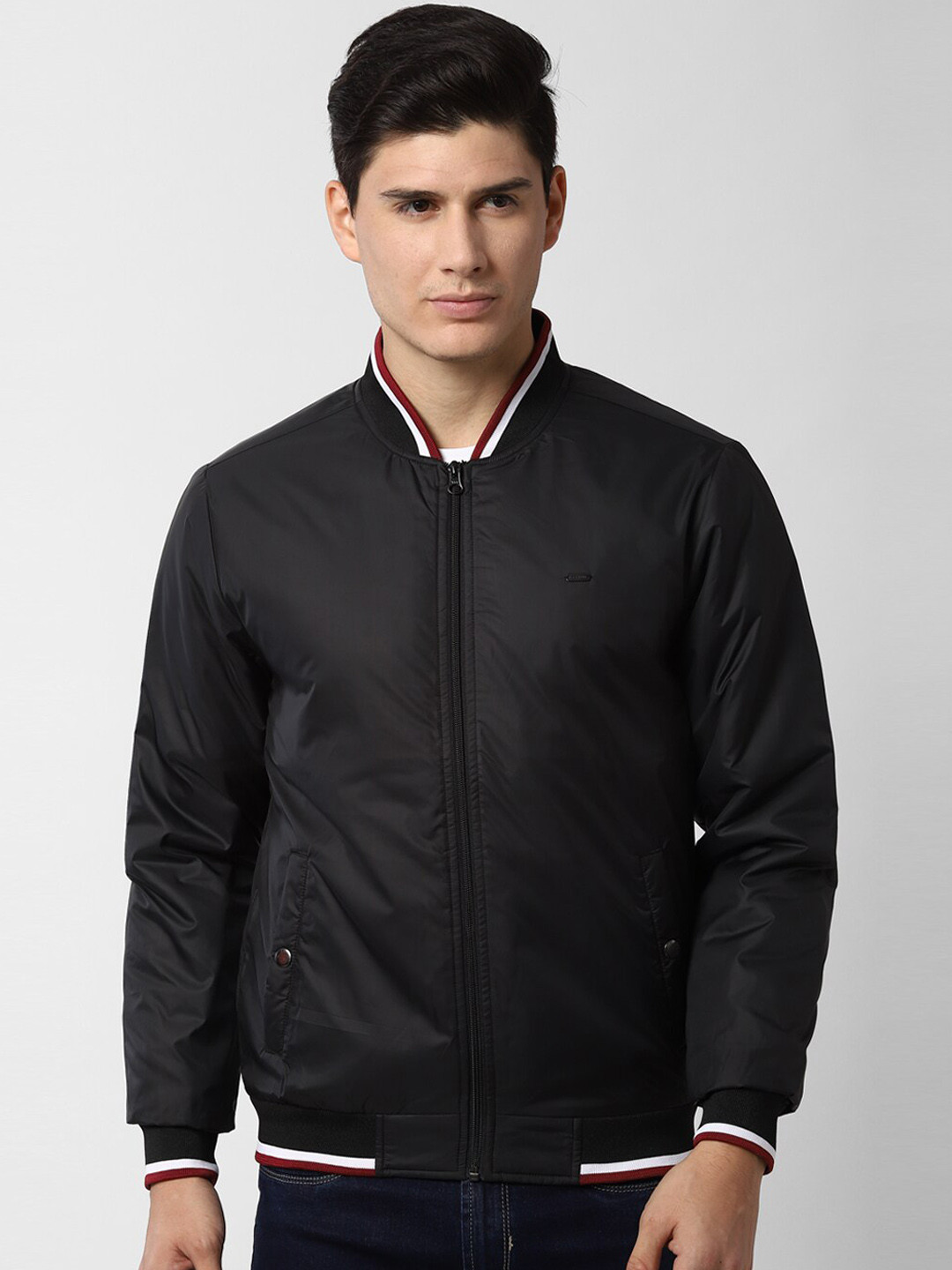 

Peter England Casuals Men Black Varsity Jacket
