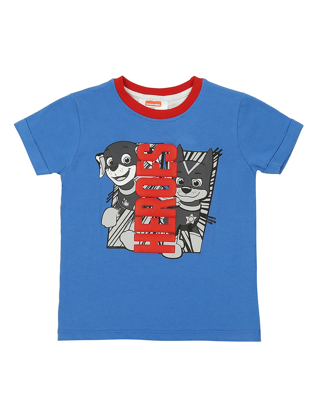 

PAW PATROL Boys Blue and Red Graphic Printed T-shirt