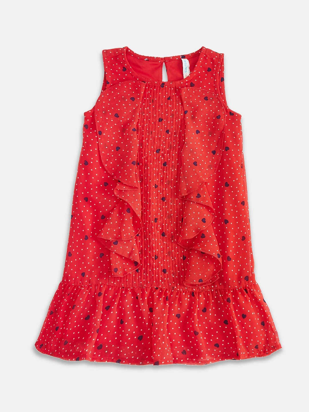 

Pantaloons Junior Girls Red Printed Georgette Drop-Waist Dress