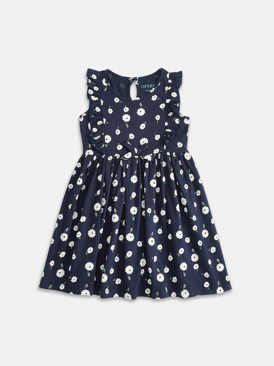 

Pantaloons Junior Navy Blue & White Floral Dress