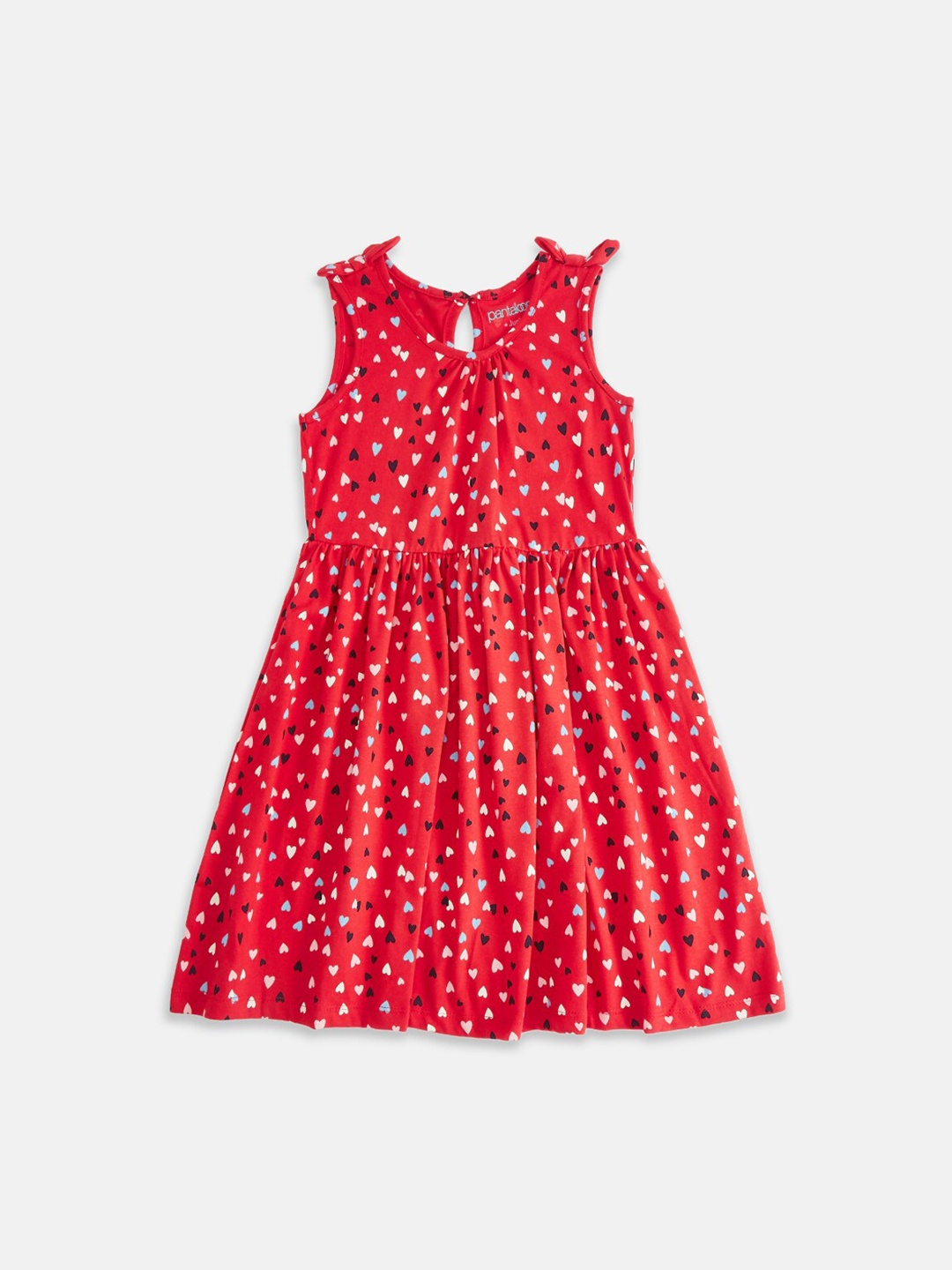 

Pantaloons Junior Girls Red Conversational Printed Fit & Flare Dress