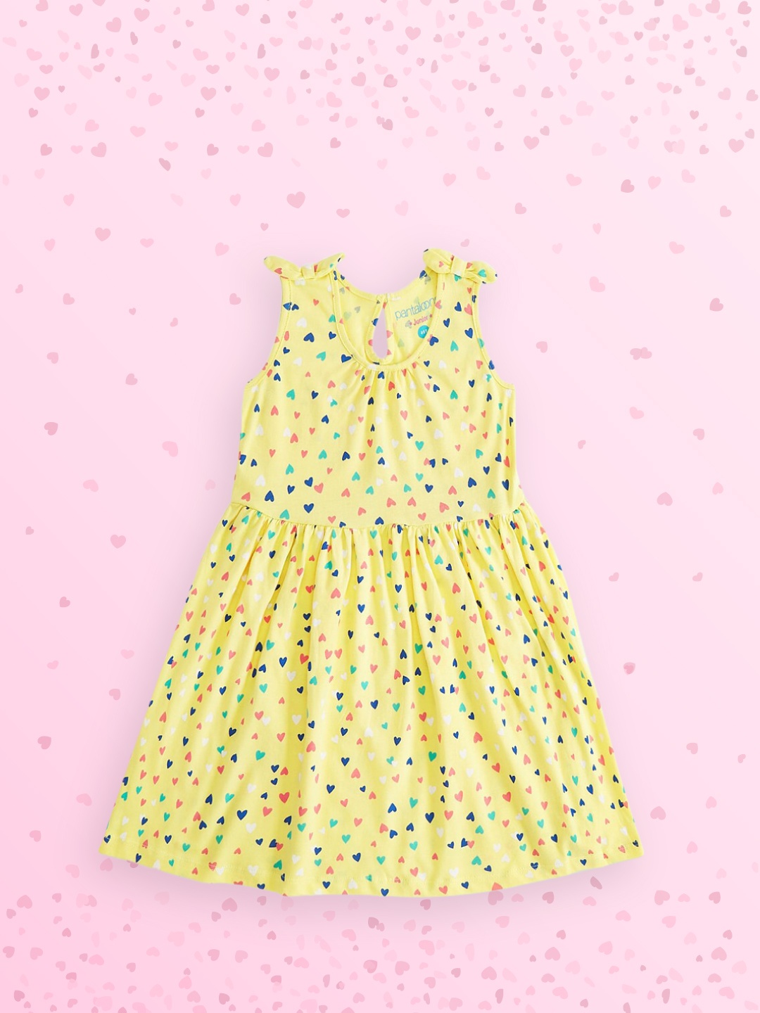 

Pantaloons Junior Girls Yellow Conversational Printed Fit & Flare Dress