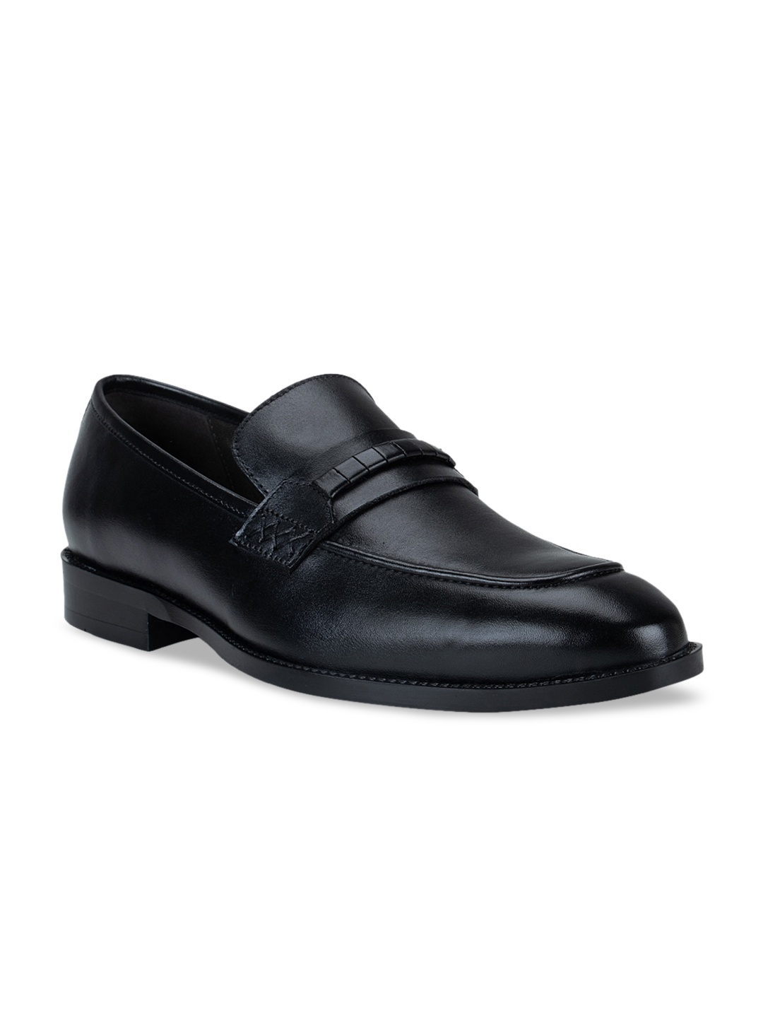 

ROSSO BRUNELLO Men Black Leather Formal Loafers