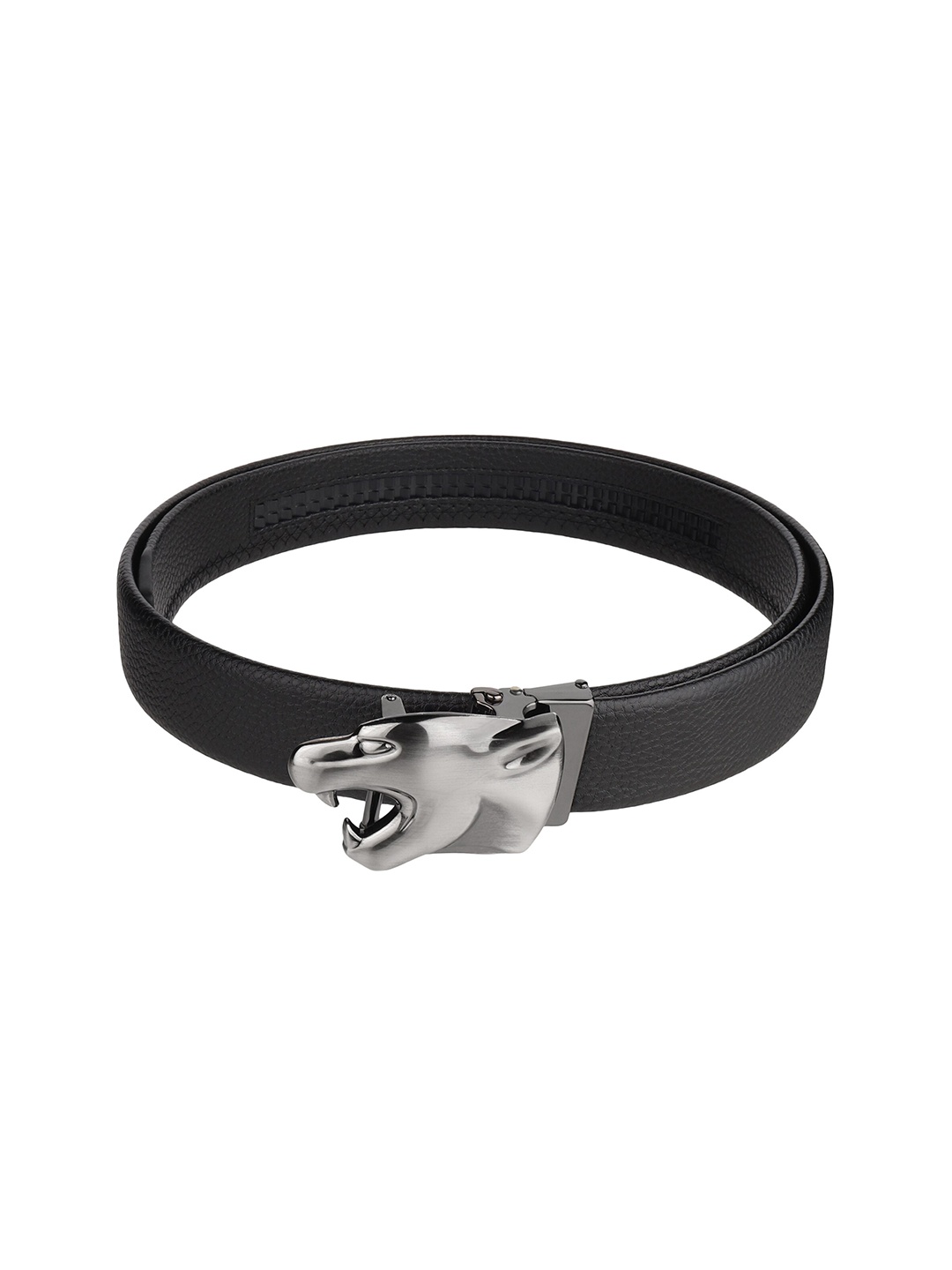 

Kastner Men Black Solid Synthetic Leather Belt With Buckle detail