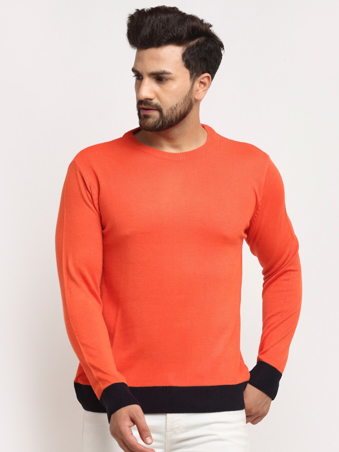 

Club York Men Orange & Black Pullover