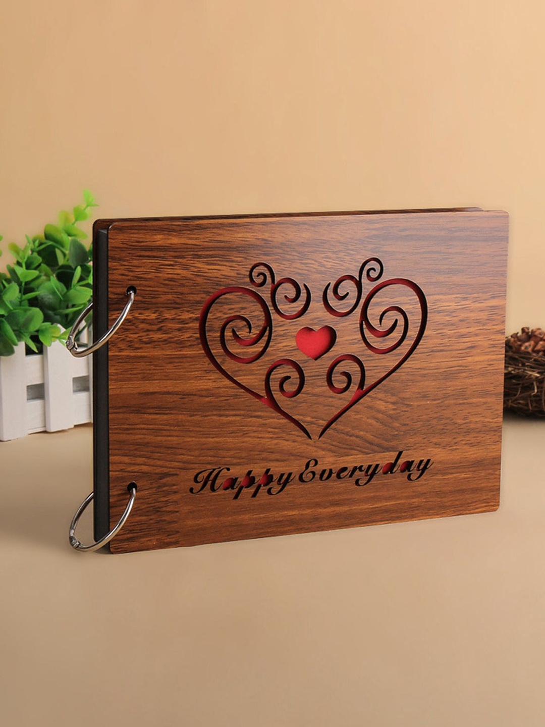 

ROMEE Brown Mdf Wood HappyEveryday Scrapbook Photo Album