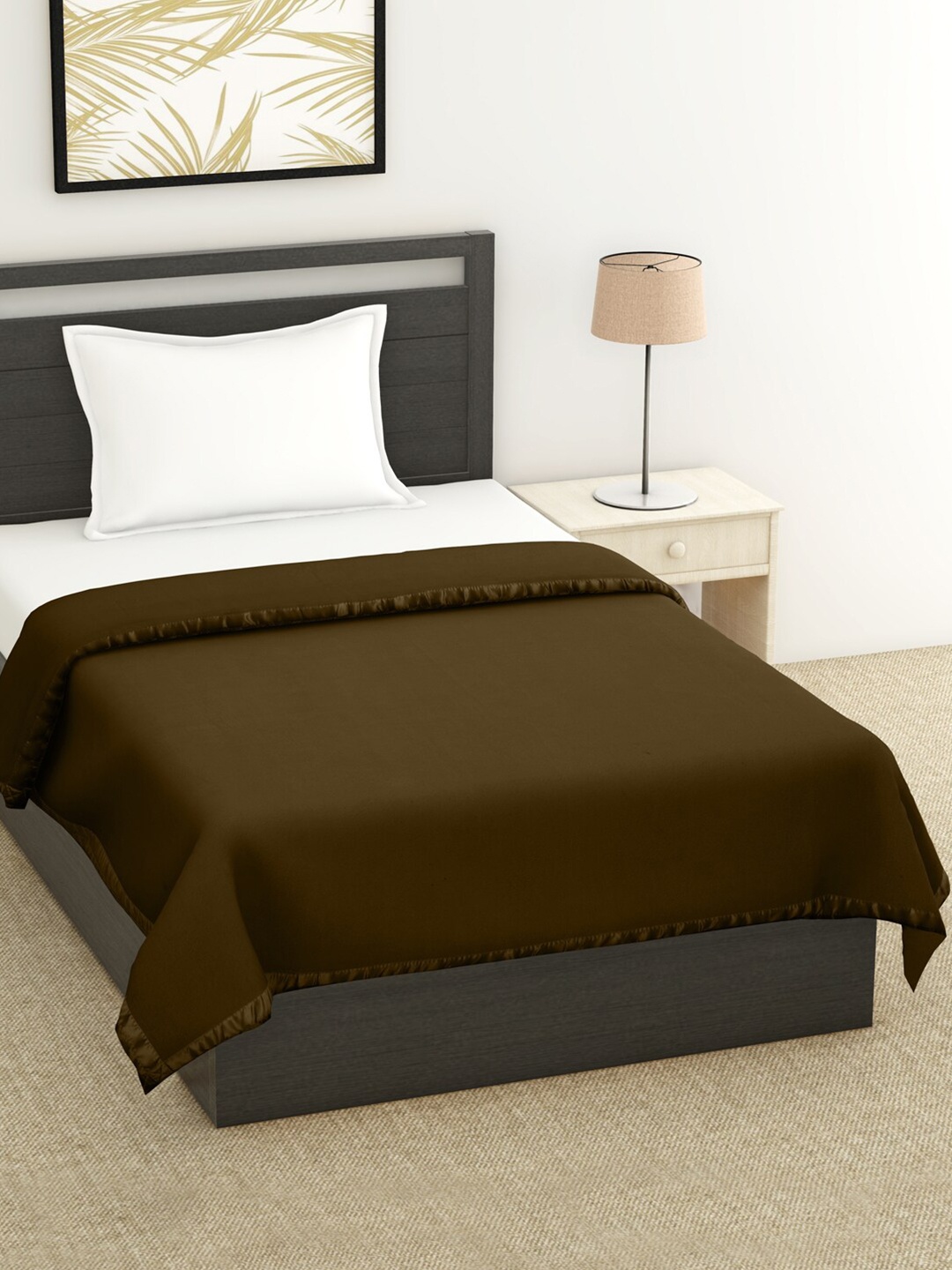 

BOMBAY DYEING Olive Green Mild Winter 500 GSM Single Bed Blanket