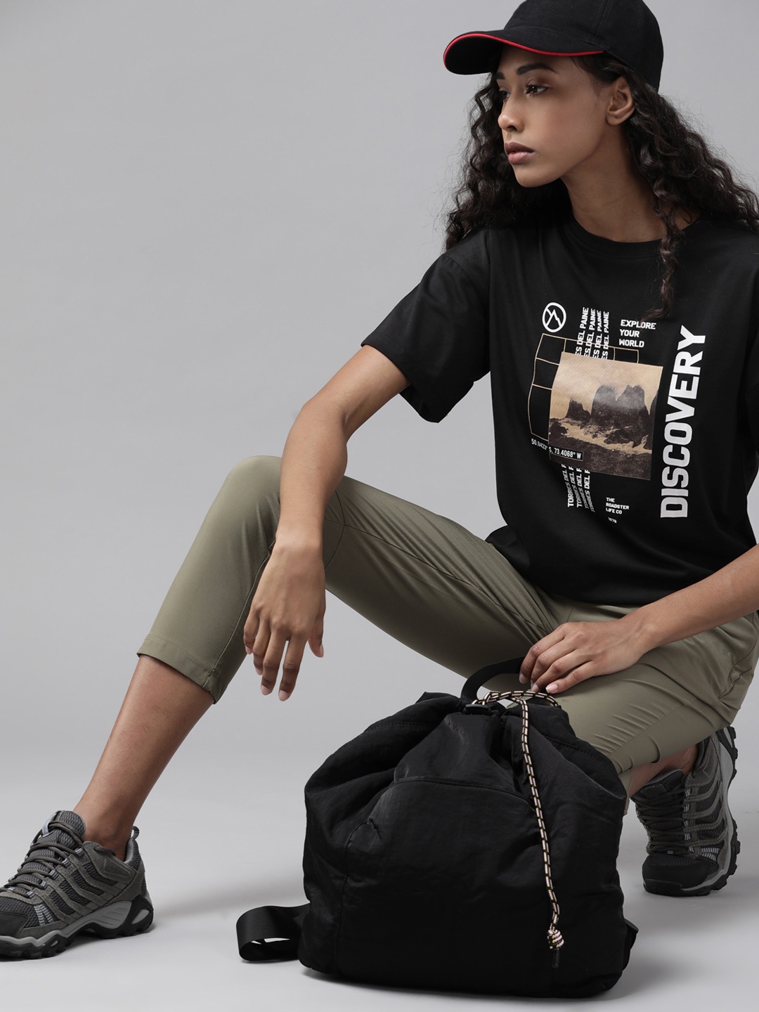 

Roadster The Lifestyle Co x Discovery Adventures Women Black Printed T-shirt