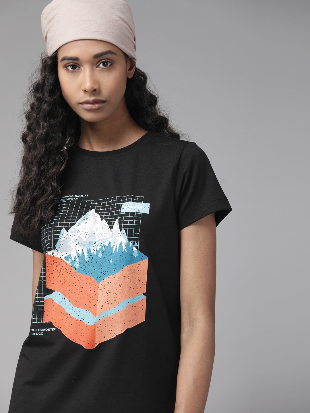 

Roadster The Lifestyle Co x Discovery Adventures Women Black Printed T-shirt