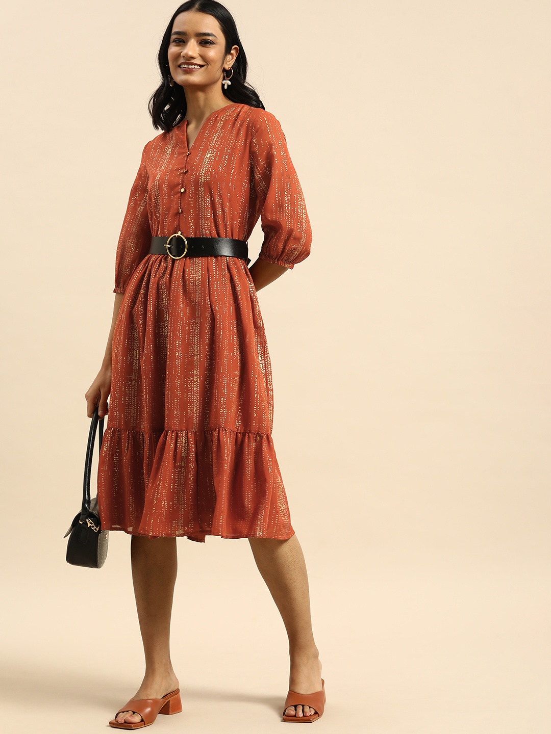 

all about you Orange A-Line Dress