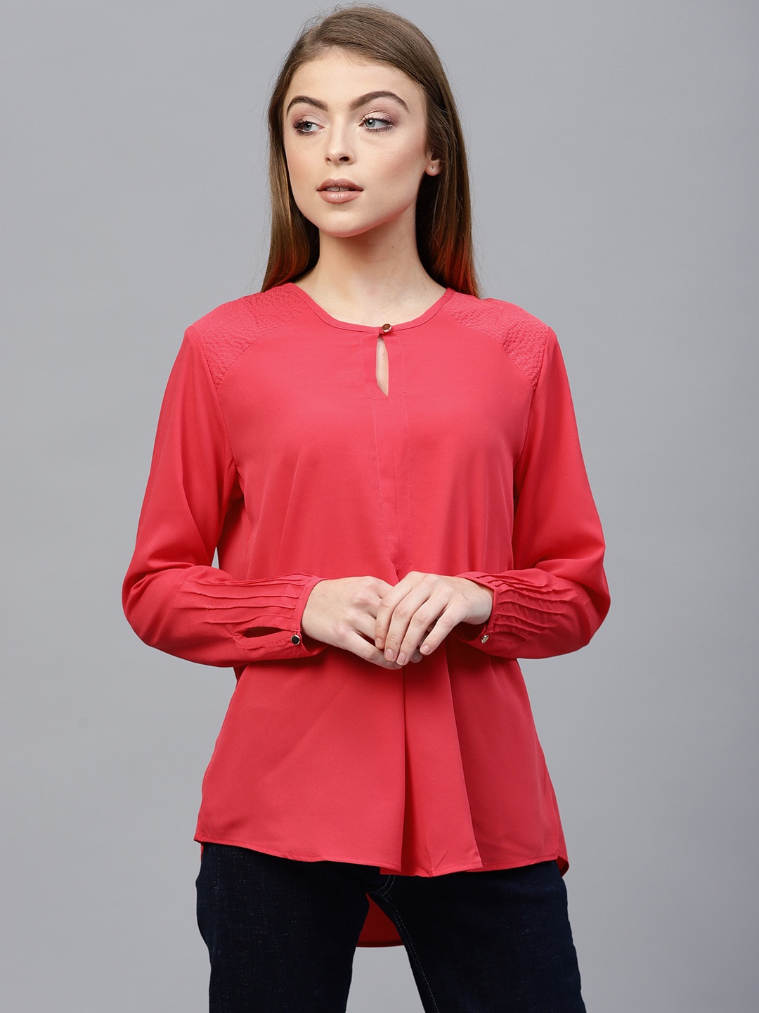 

Tokyo Talkies Women Pink Solid Top