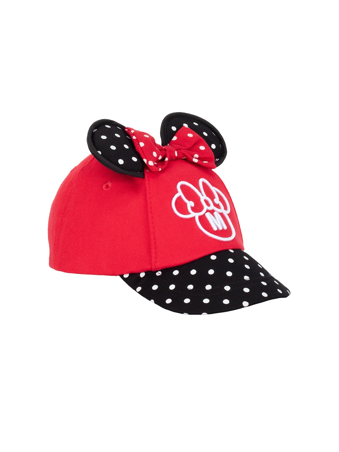 

Disney Girls Red & Black Mickey Mouse Printed Baseball Cap