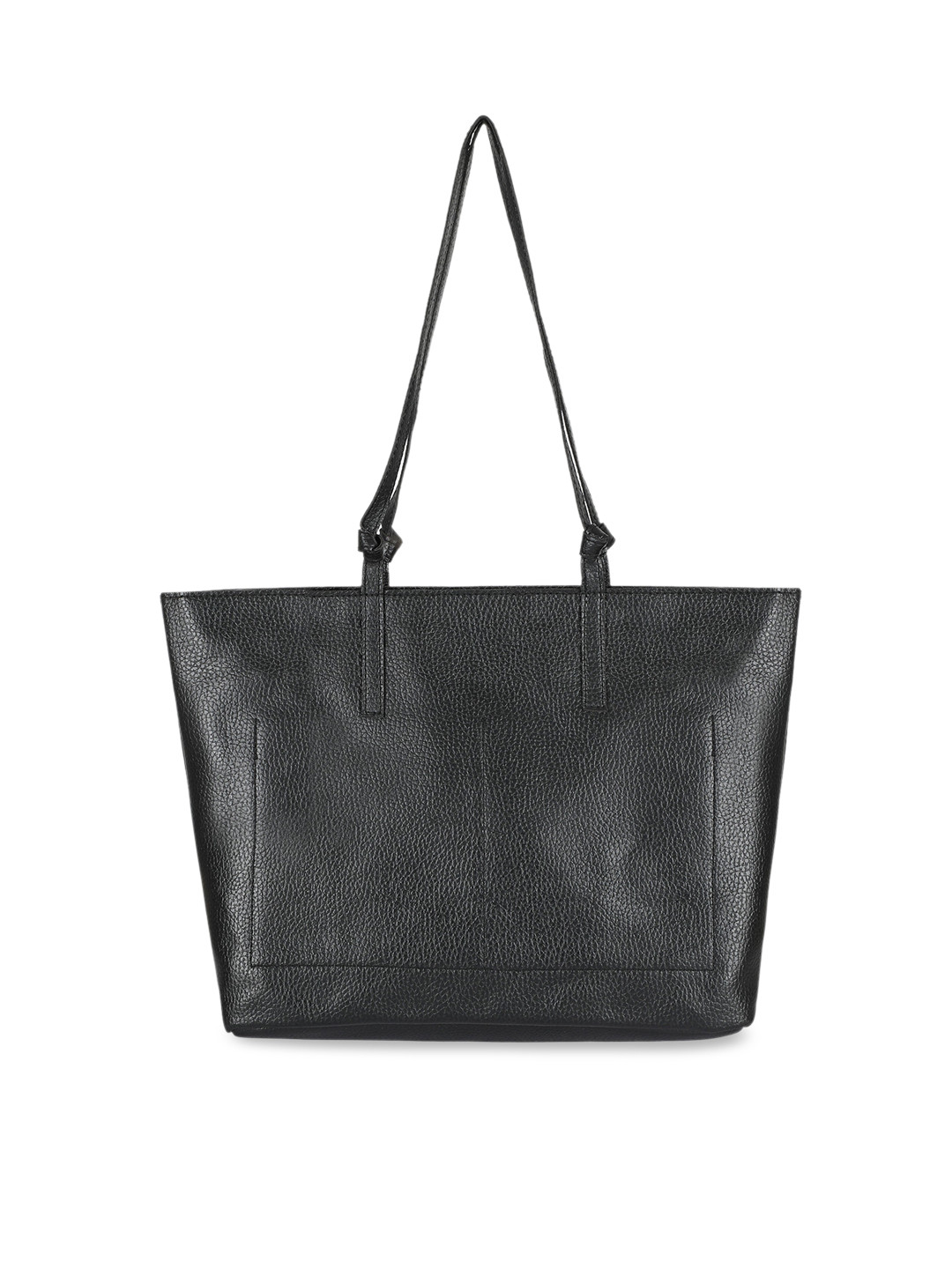 

Toteteca Black PU Oversized Shopper Tote Bag with Cut Work