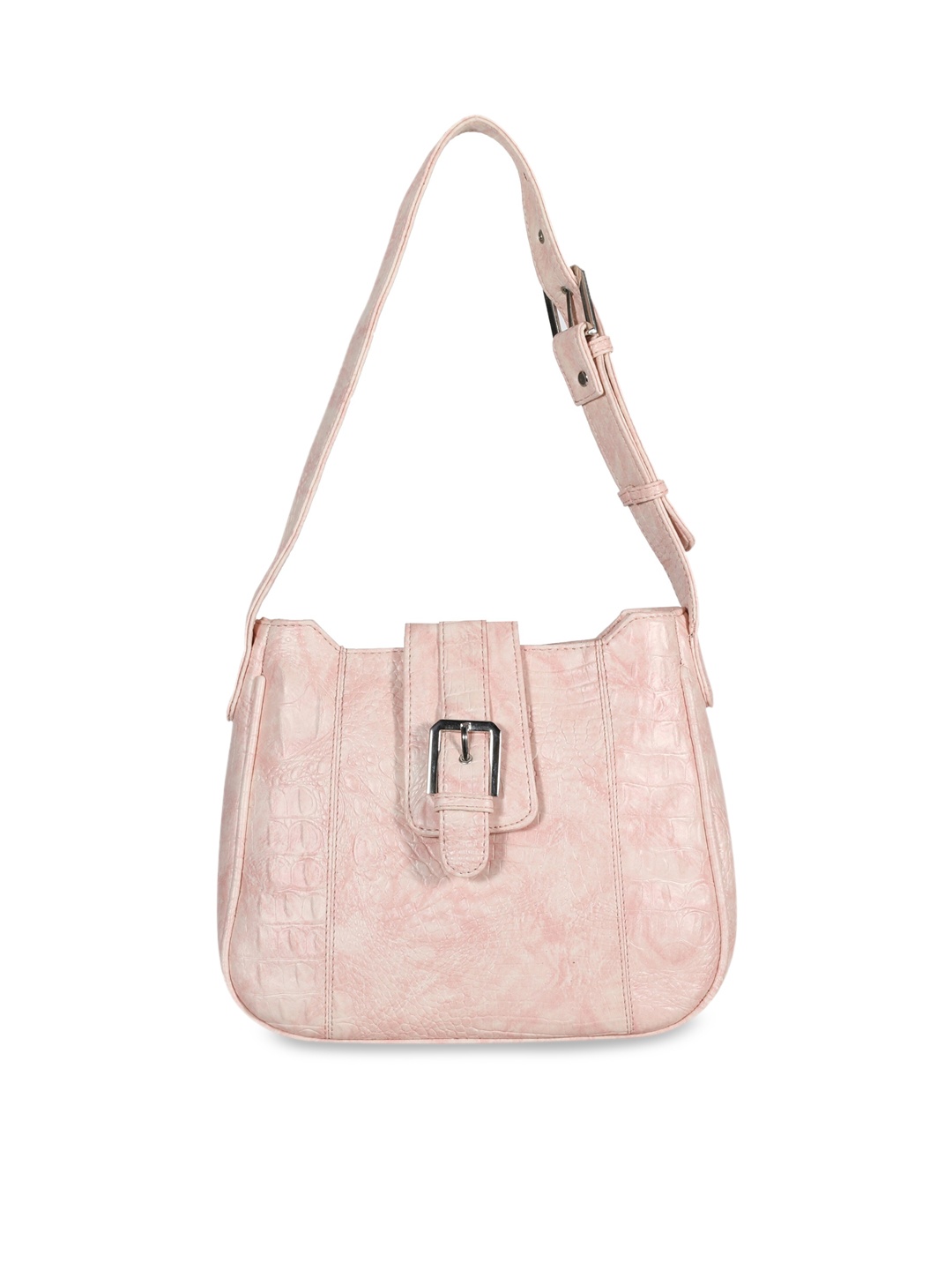 

Toteteca Pink Textured PU Structured Shoulder Bag