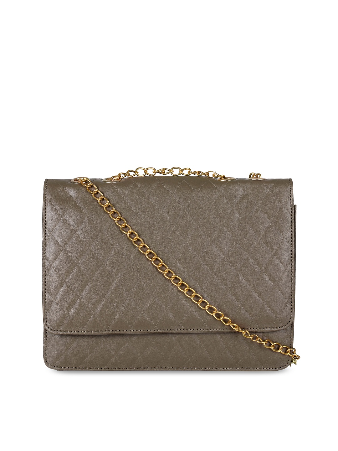 

Toteteca Beige Geometric PU Structured Sling Bag with Quilted