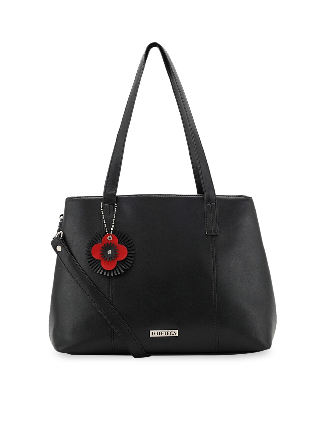 

Toteteca Black PU Structured Shoulder Bag