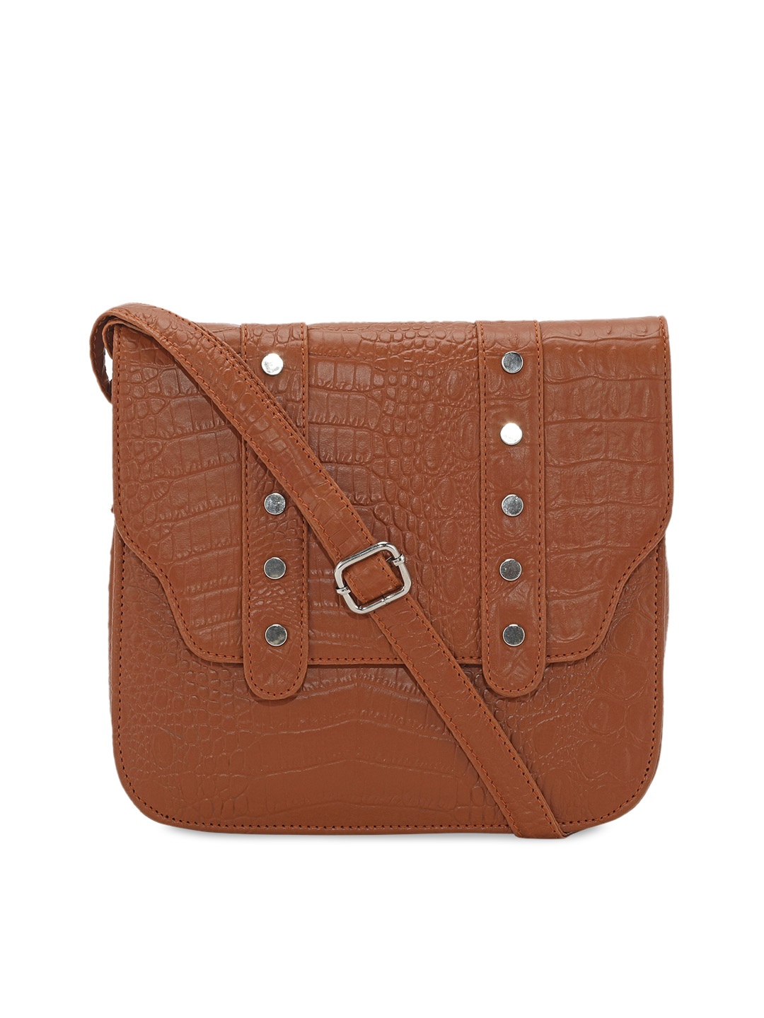 

Toteteca Tan Textured PU Structured Sling Bag with Quilted