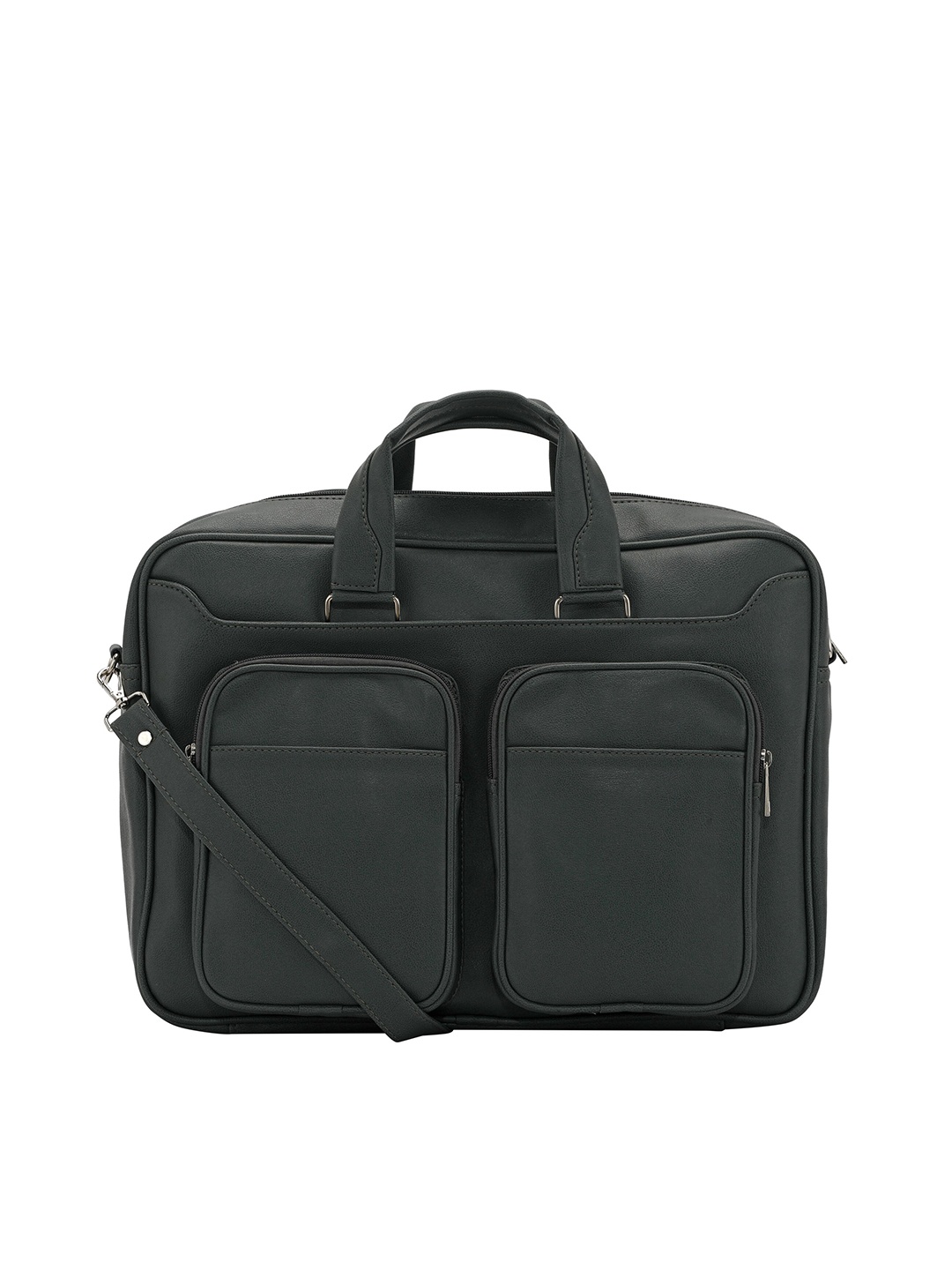 

Toteteca Unisex Black Solid PU Laptop Bag