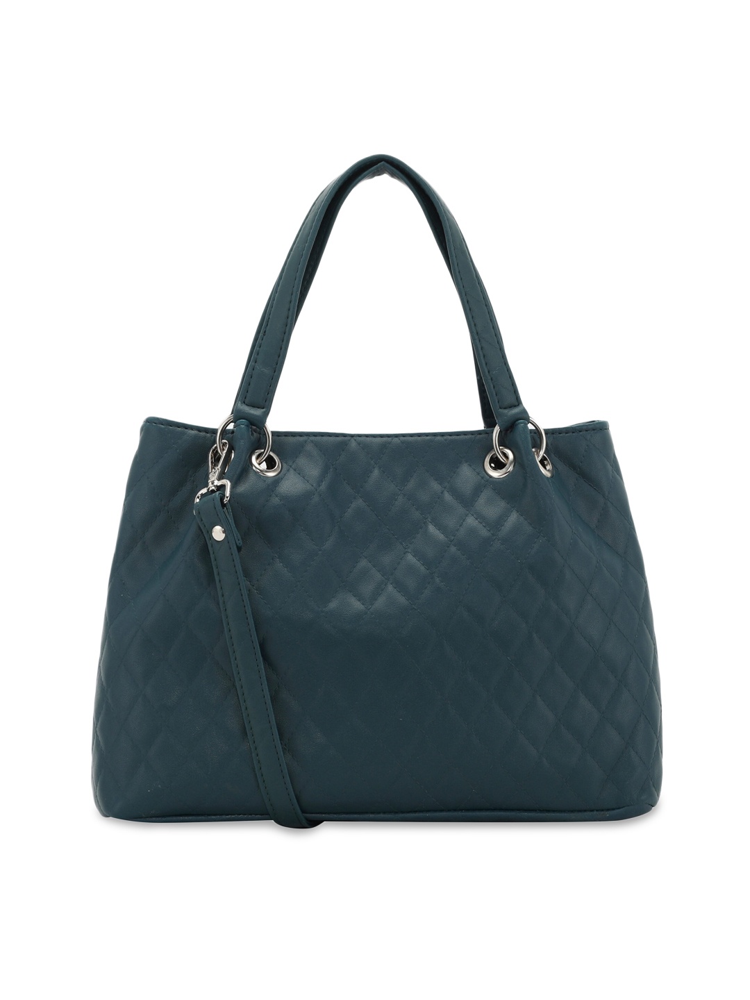 

Toteteca Blue Geometric Textured PU Structured Shoulder Bag with Quilted