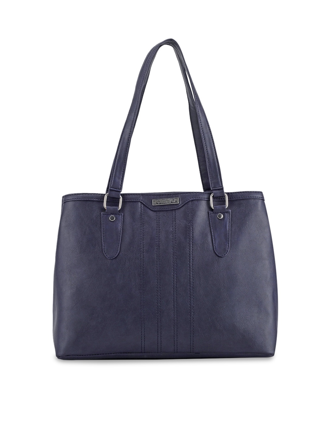 

Toteteca Blue PU Oversized Structured Handheld Bag