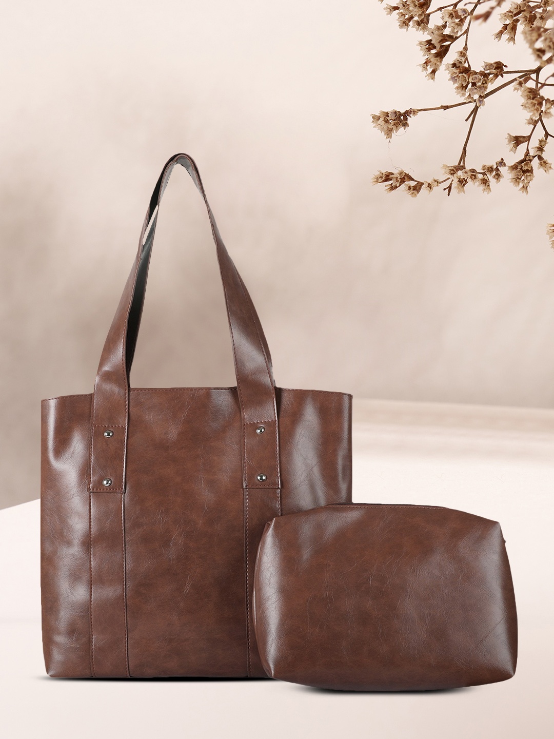 

Toteteca Brown PU Oversized Shopper Shoulder Bag