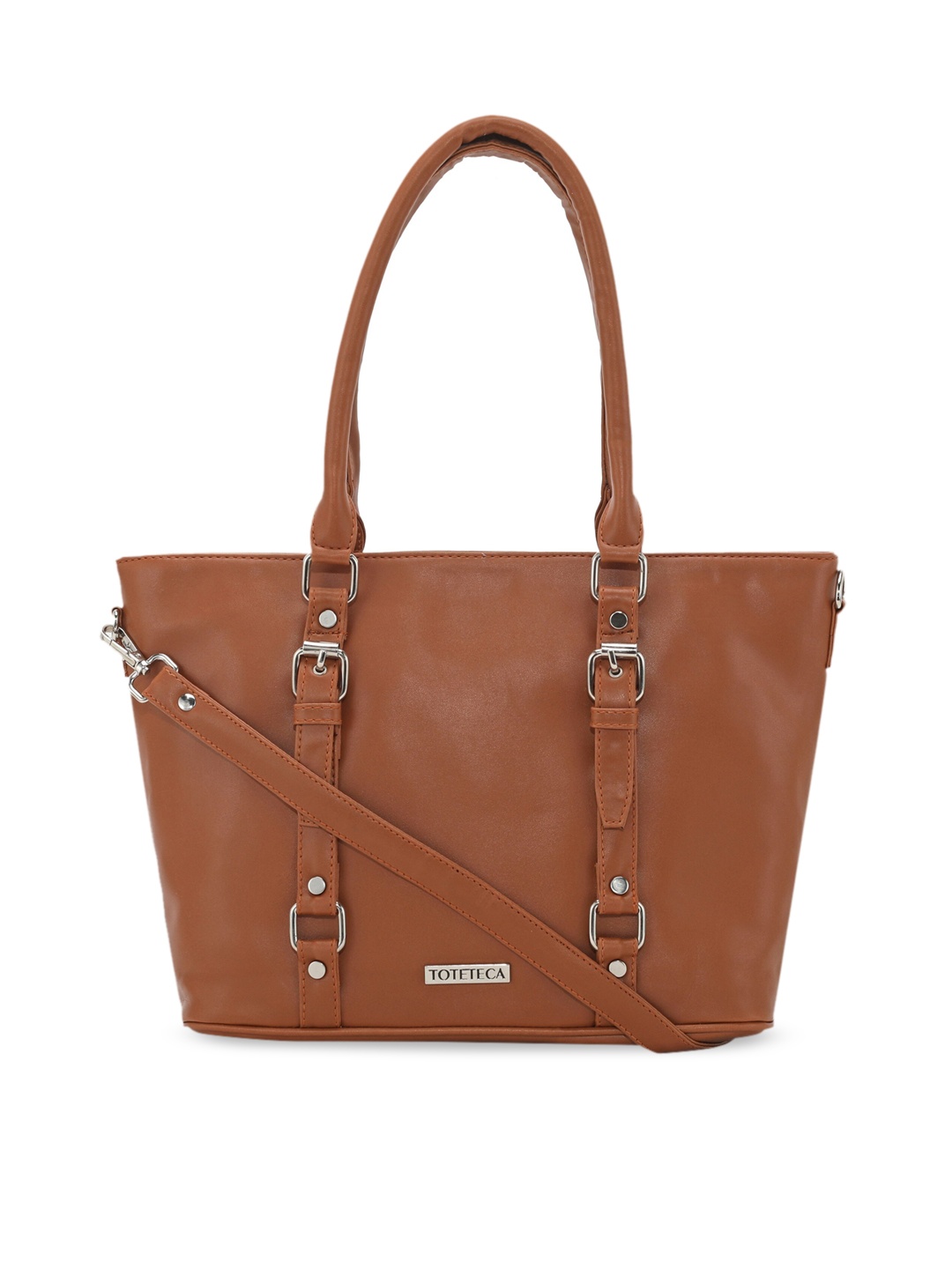 

Toteteca Brown Embellished PU Structured Shoulder Bag