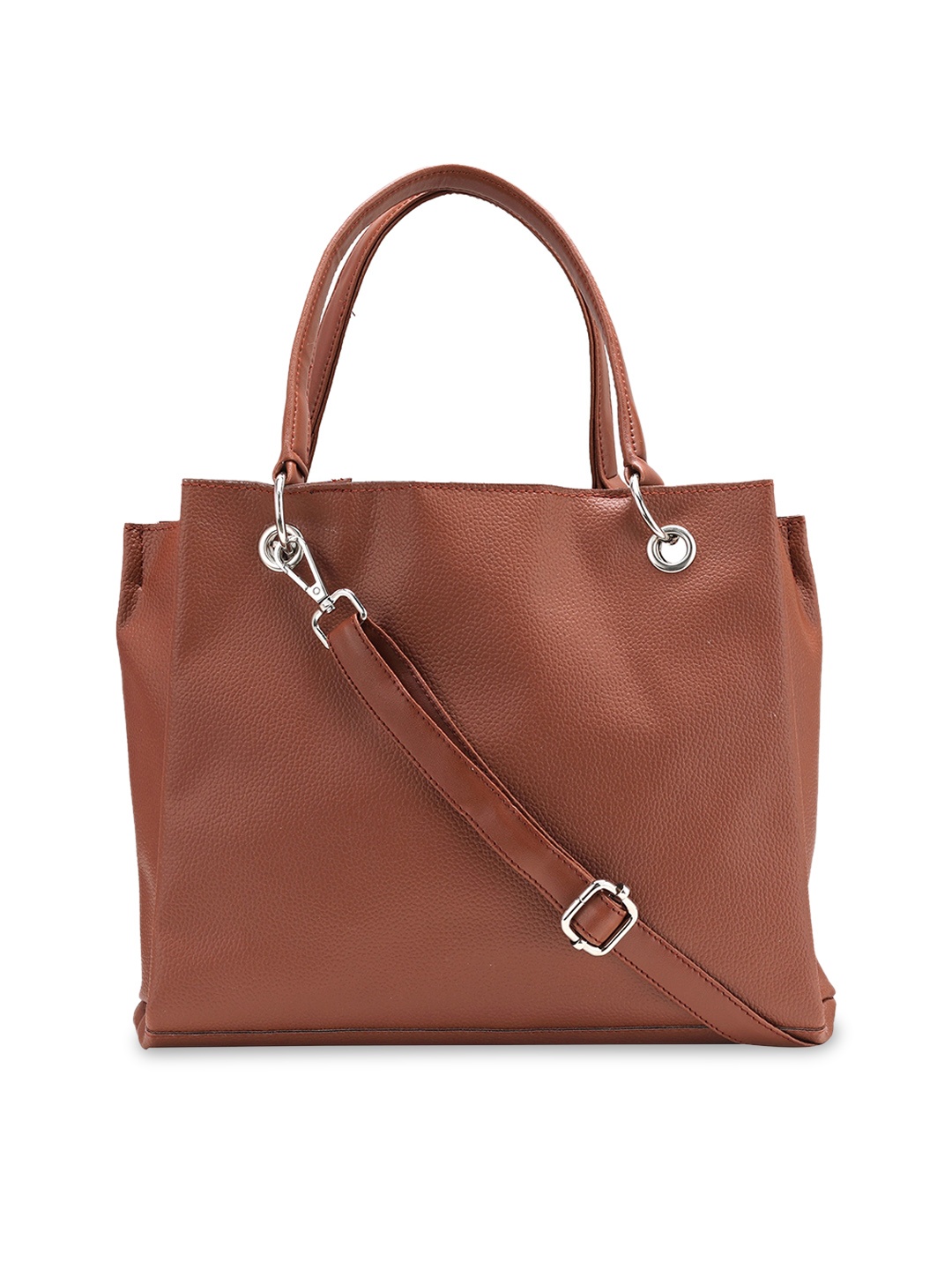

Toteteca Brown PU Structured Shoulder Bag